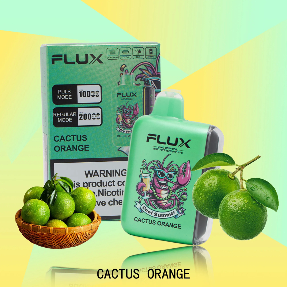 FLUX CACTUS ORANGE20000 puffs · 12ml · LED display · 500mAh battery · Type-C portAUD30.00Fimadina