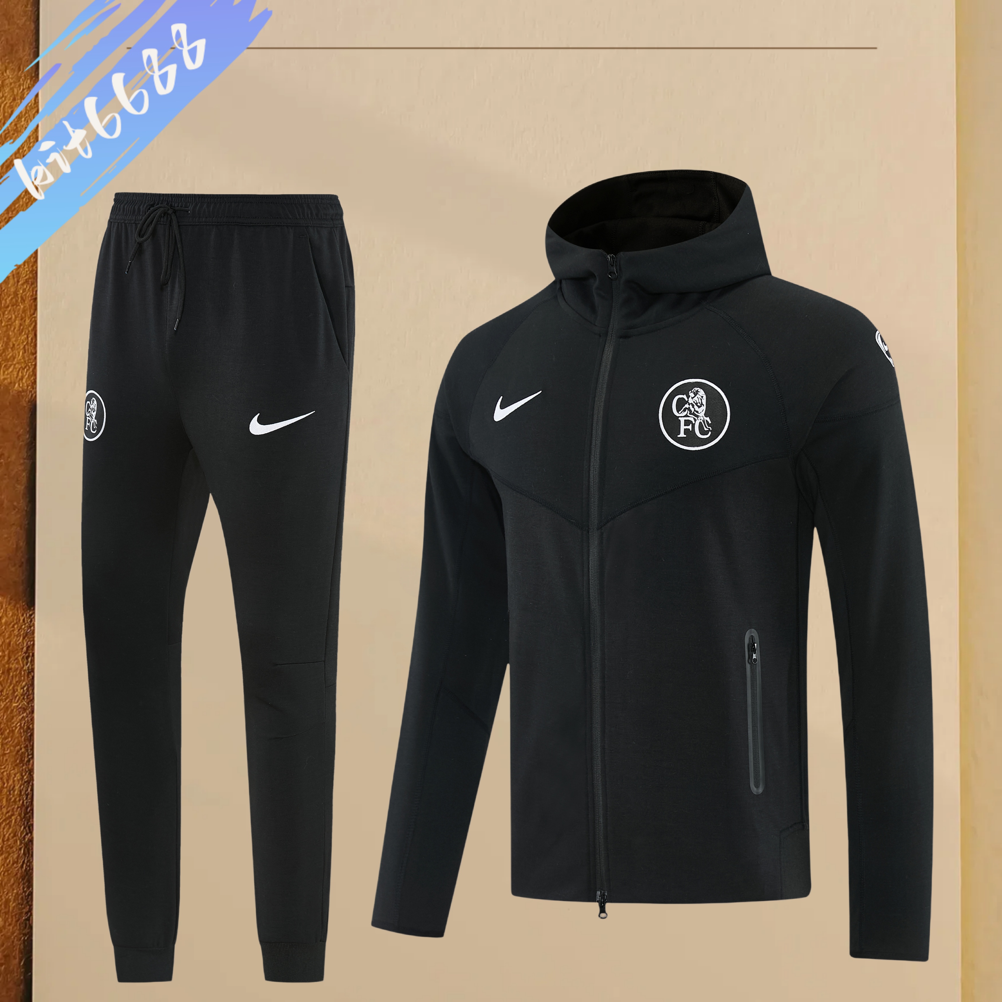 25/26 Chelsea hoodie Full Zipper Training Suit (Adult Set)