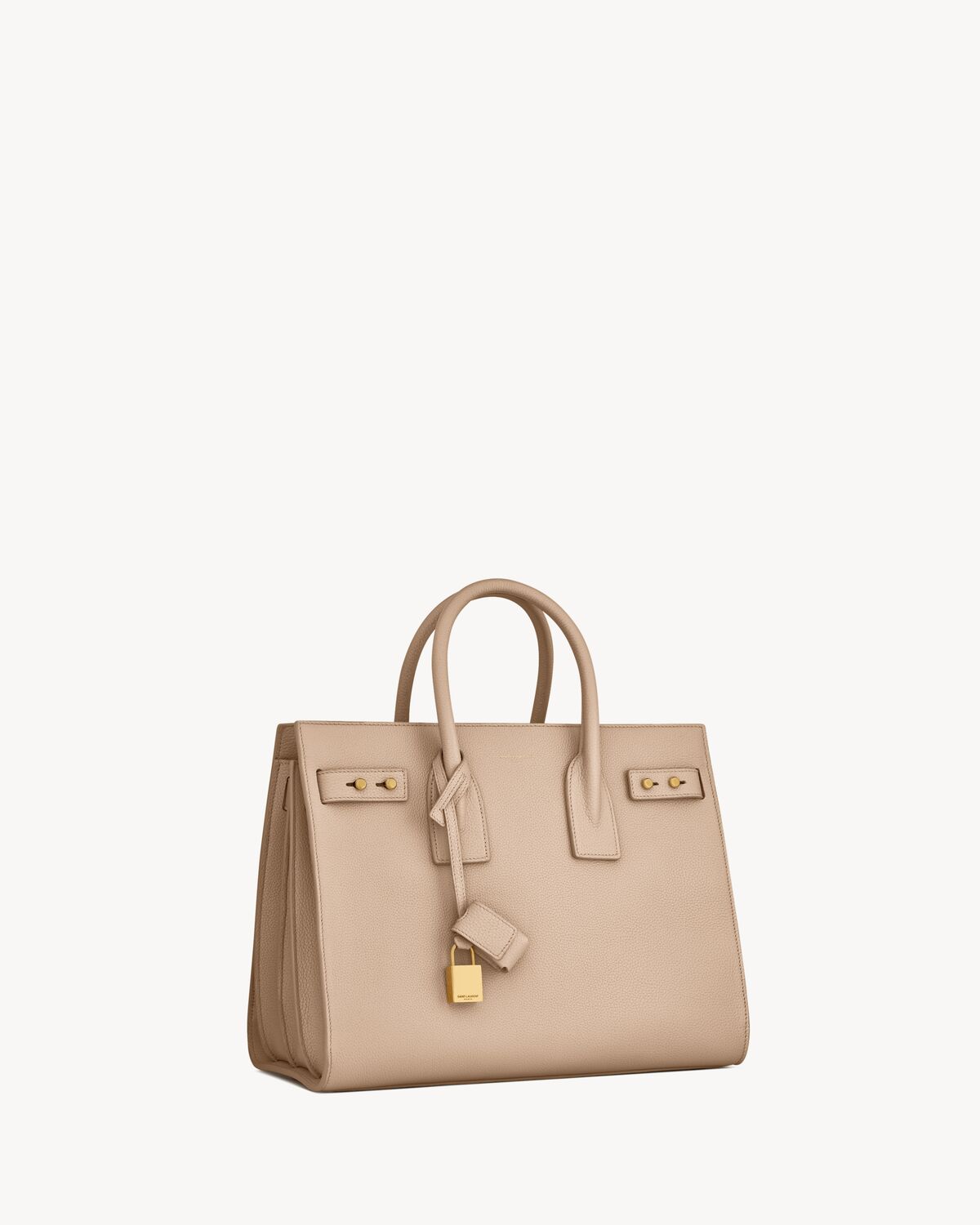 sac de jour in supple grained leather - small DARK BEIGE