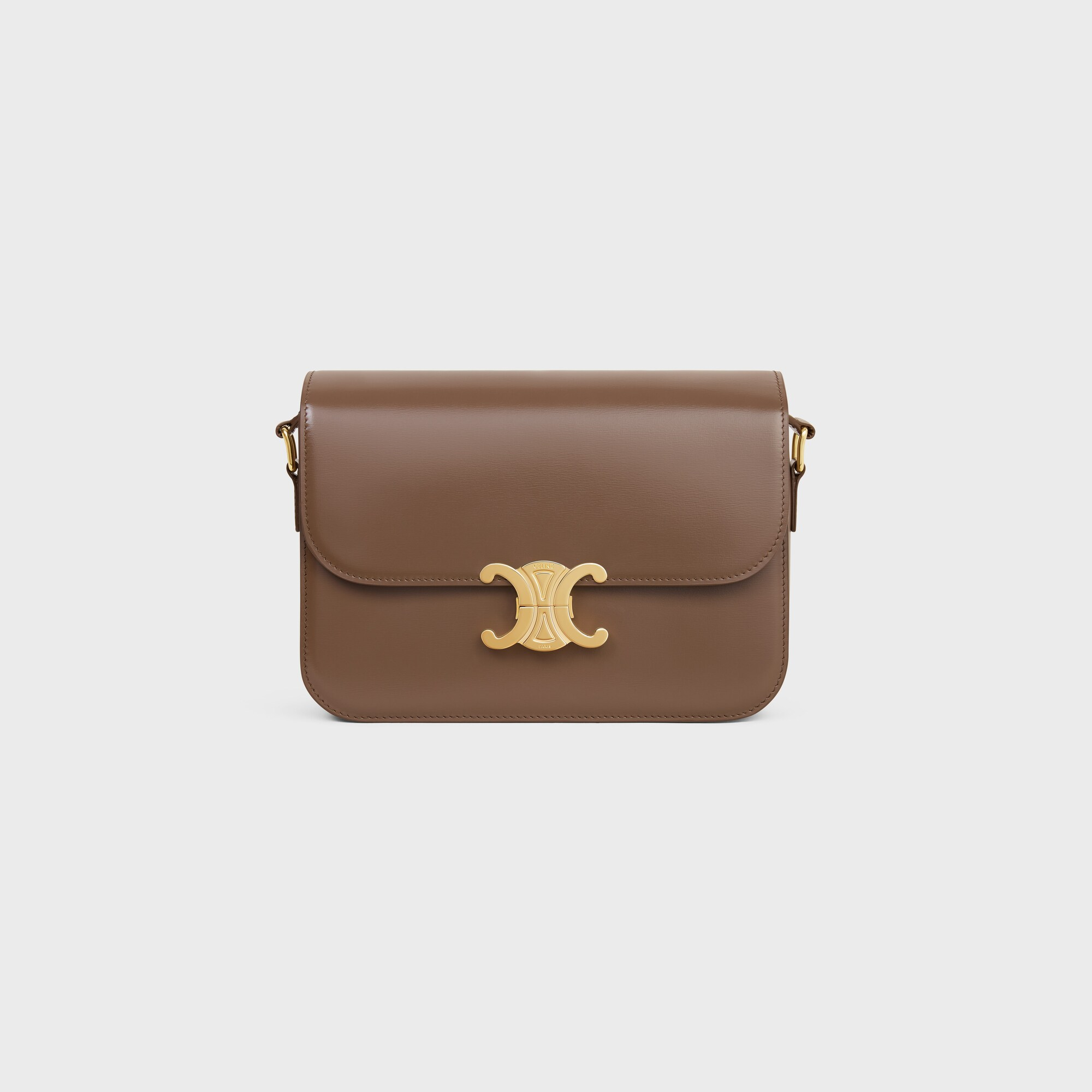 CLASSIQUE TRIOMPHE BAG in shiny calfskin GLAZED BROWN