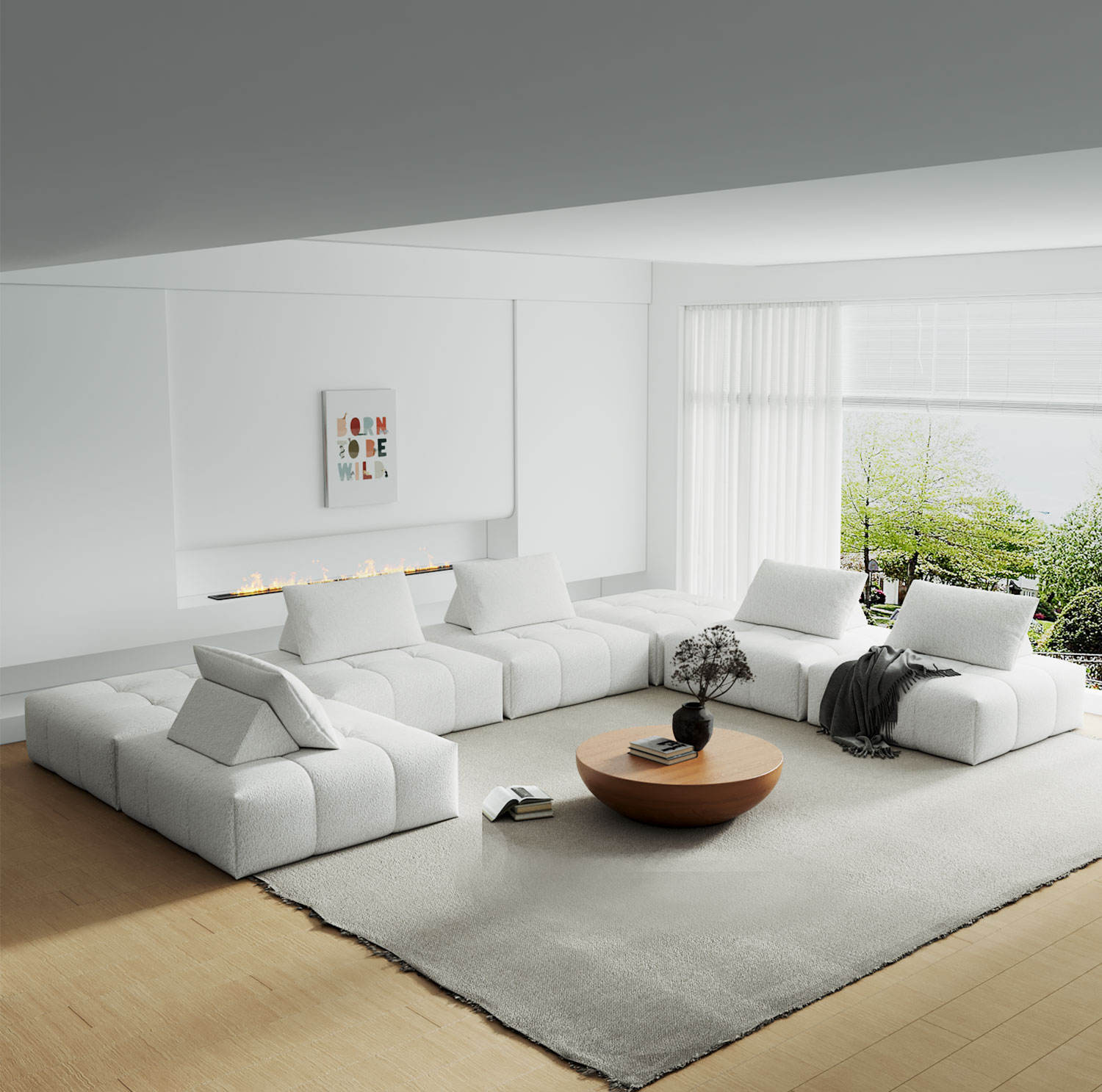 Juego de Sofás Modulares Modernos de 3 Plazas, Sofá Individual de Espuma para Sala de Estar, Sofá Compacto para Apartamento, Muebles envasados al Vacío, Centro Comercial