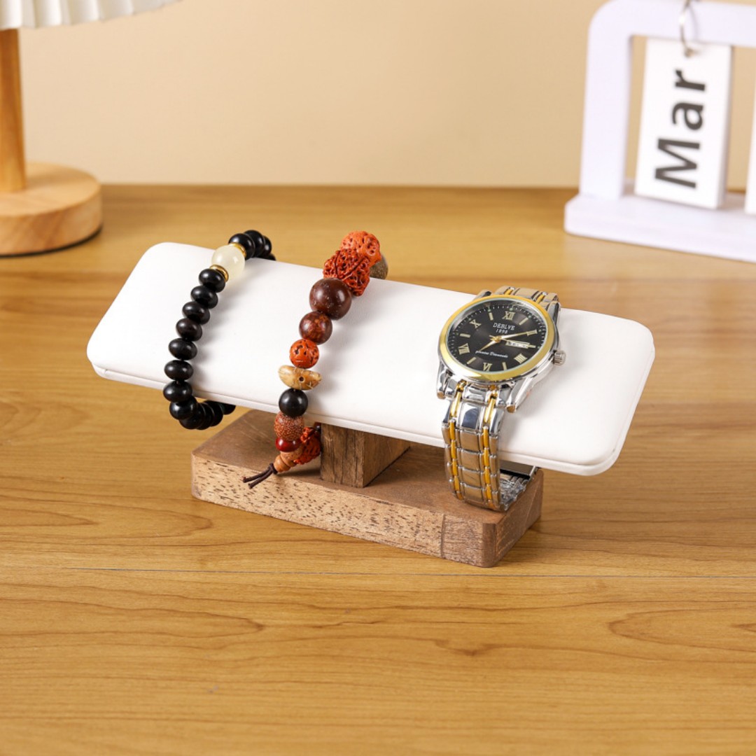 Solid Wood Single-Tier Watch Bracelet Display Stand Beaded Bracelet Storage Rack Bracelet Jewelry Display Stand Live Streaming Display Stand custom logo