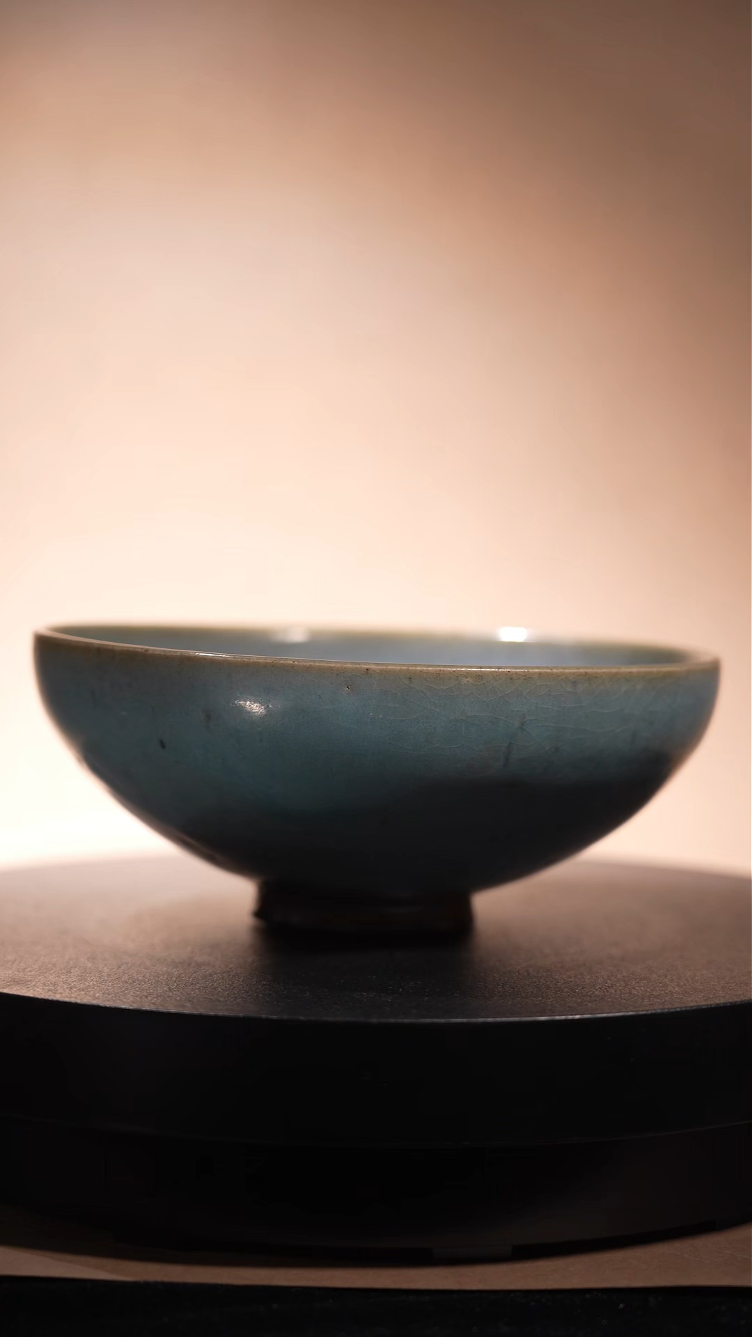 Ancient Chinese Jun Kiln Sky-Blue Glazed Bowl with Spotted Decoration