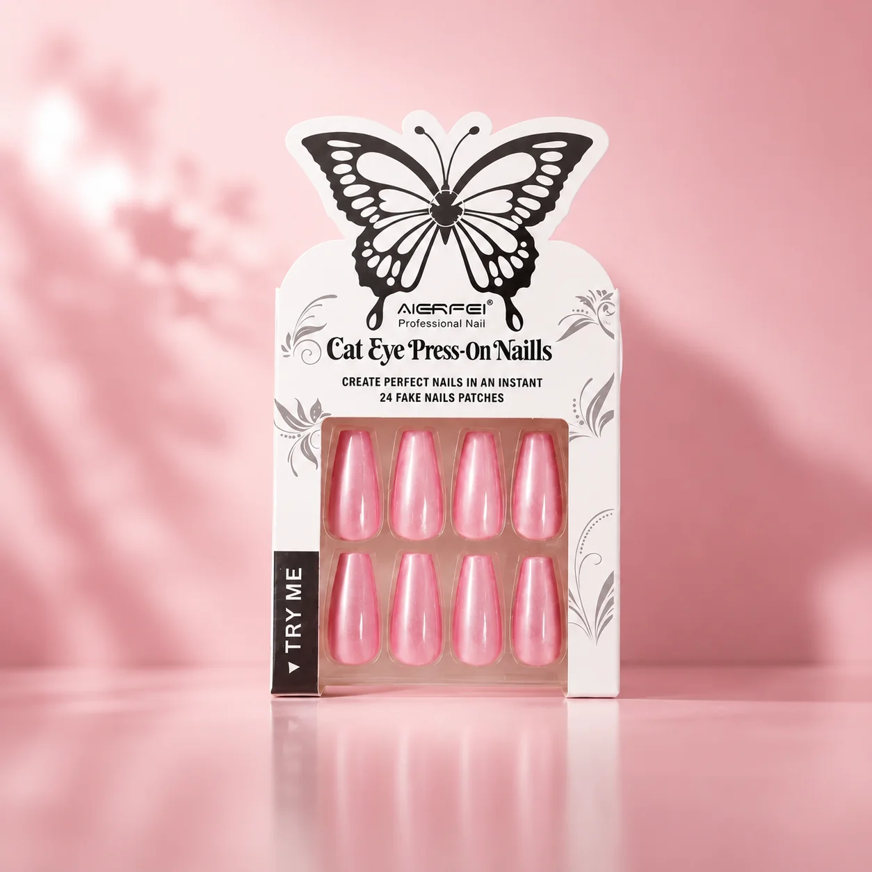 Private label press on nails packaging with custom logo branding