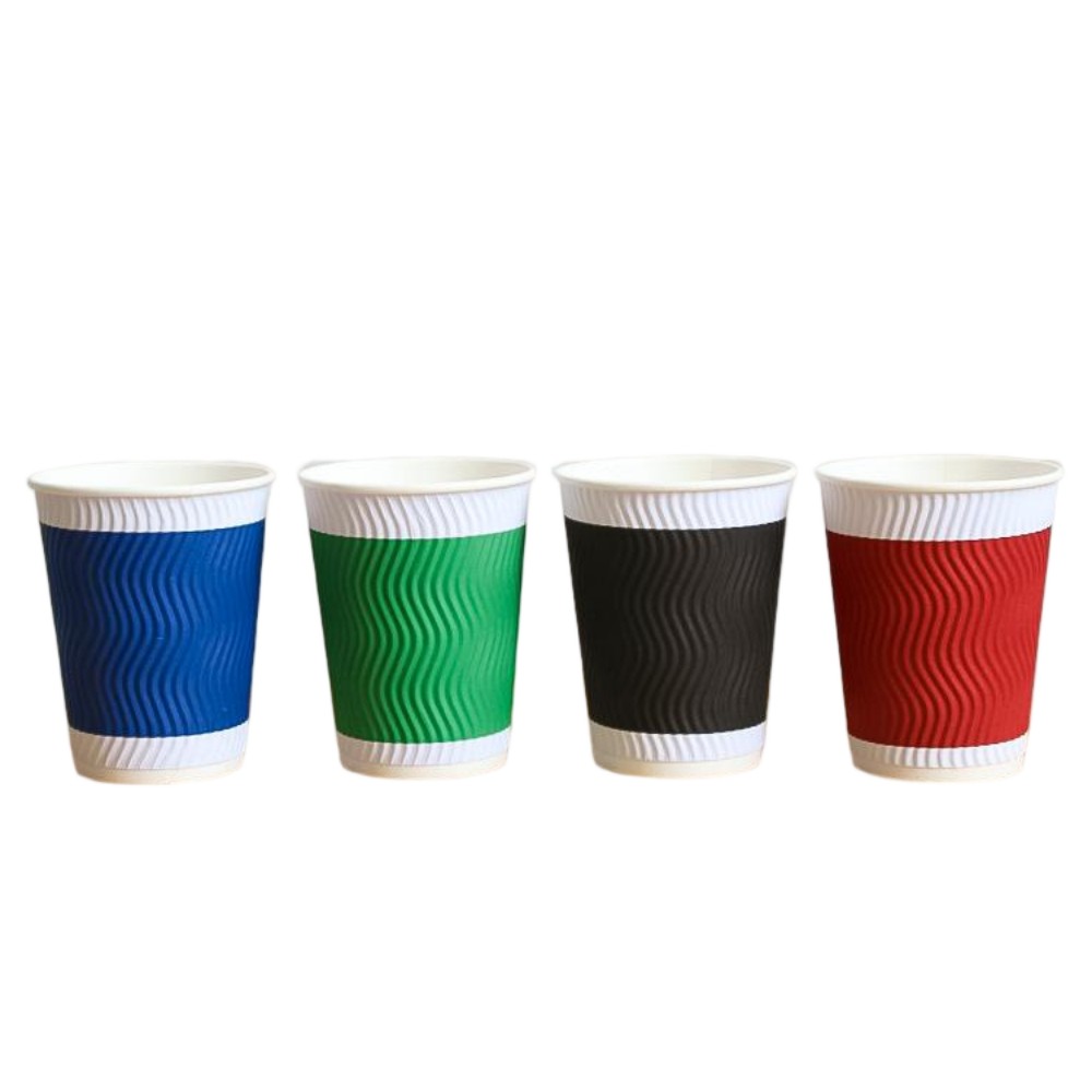 Disposable Thickened Corrugated Paper Cup With Lid, Anti-Scald Hot Drink Cup, Ins Style Commercial Takeaway Cup, Coffee Soy Milk Milk Tea Packaging Cup, Factory Wholesale
