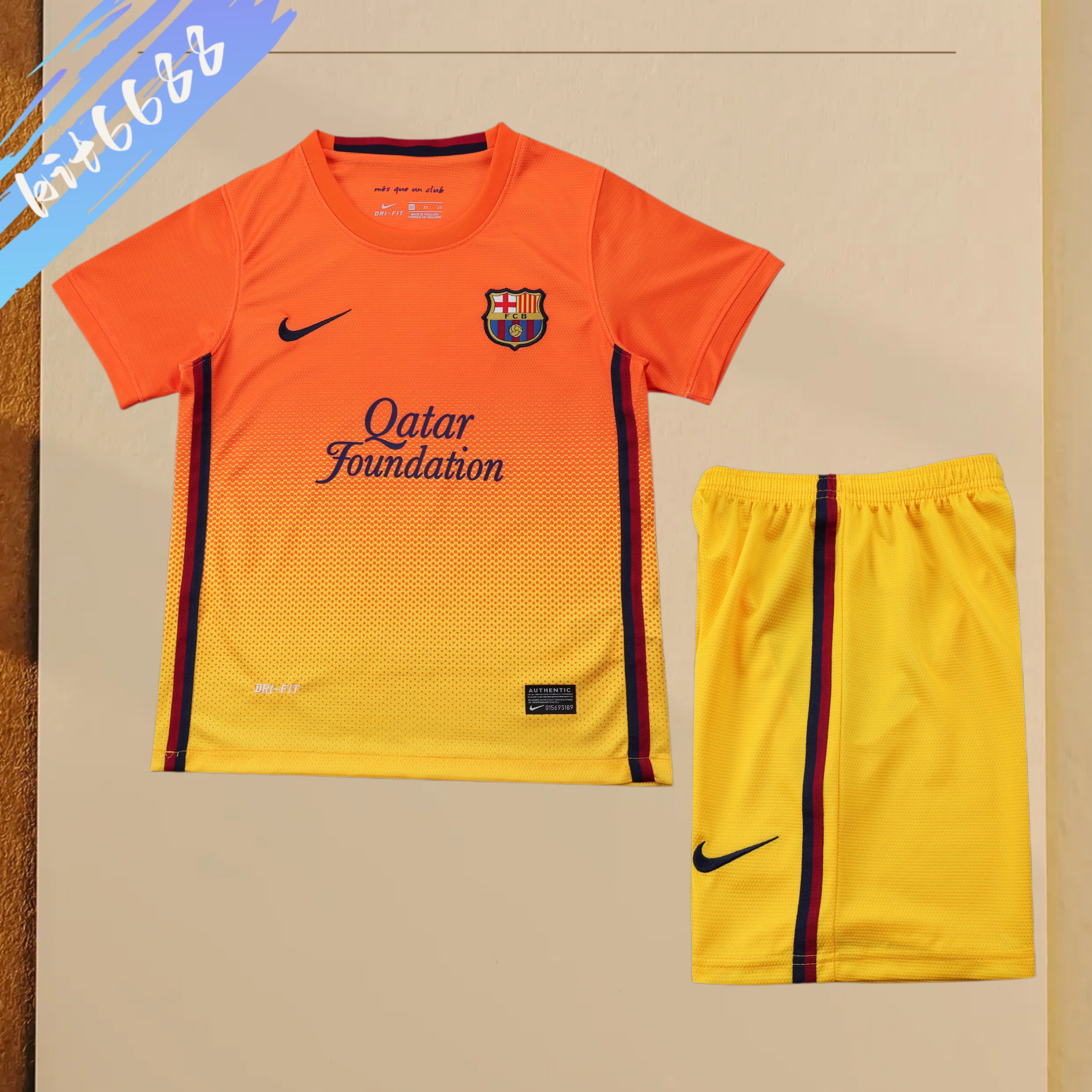 2012/2013 Barcelona Away Retro Football Shirt (Kids Kit)