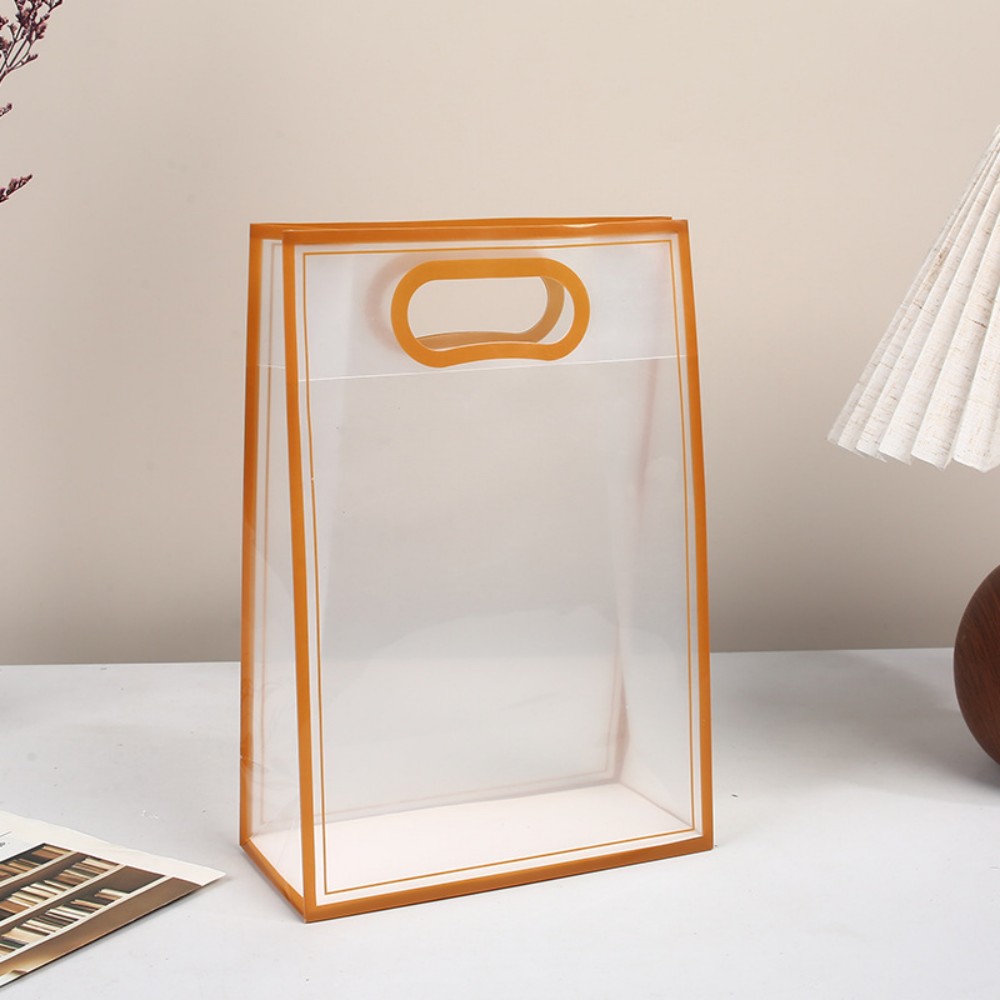 Pvc & Pp Transparent Handheld Gift Bag, Internet-Famous High-End Texture Tote Bag, Custom Souvenir Packaging Bag, Factory Bulk Wholesale