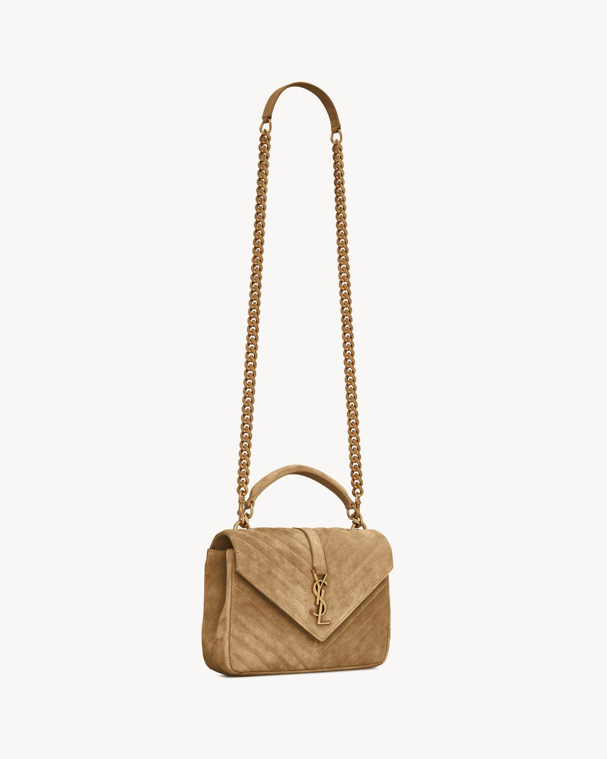 college medium in quilted suede GOLDEN LEAF