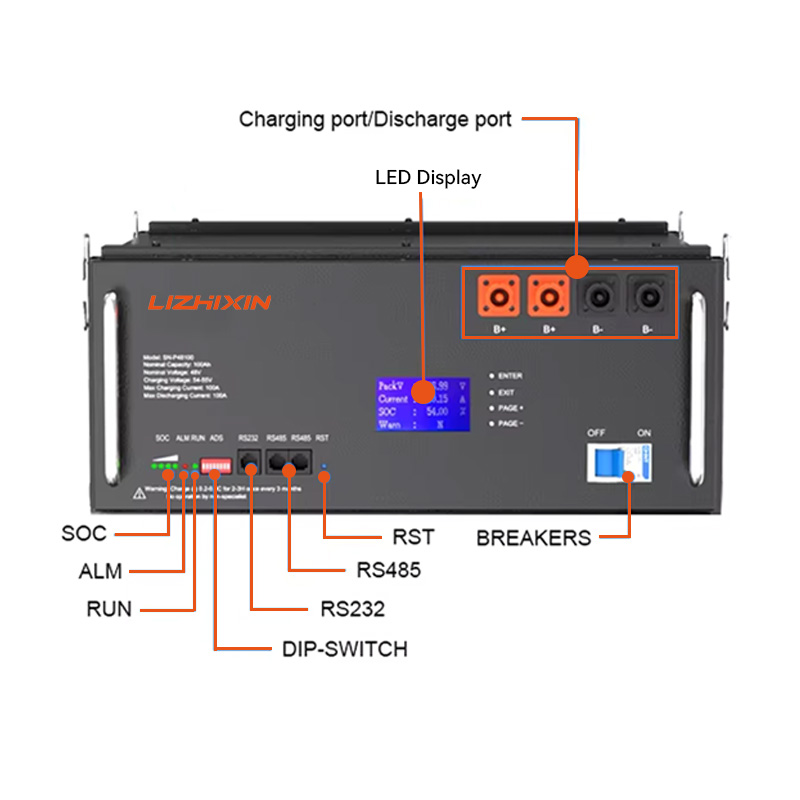Rack mounted battery 51.2v 300ah