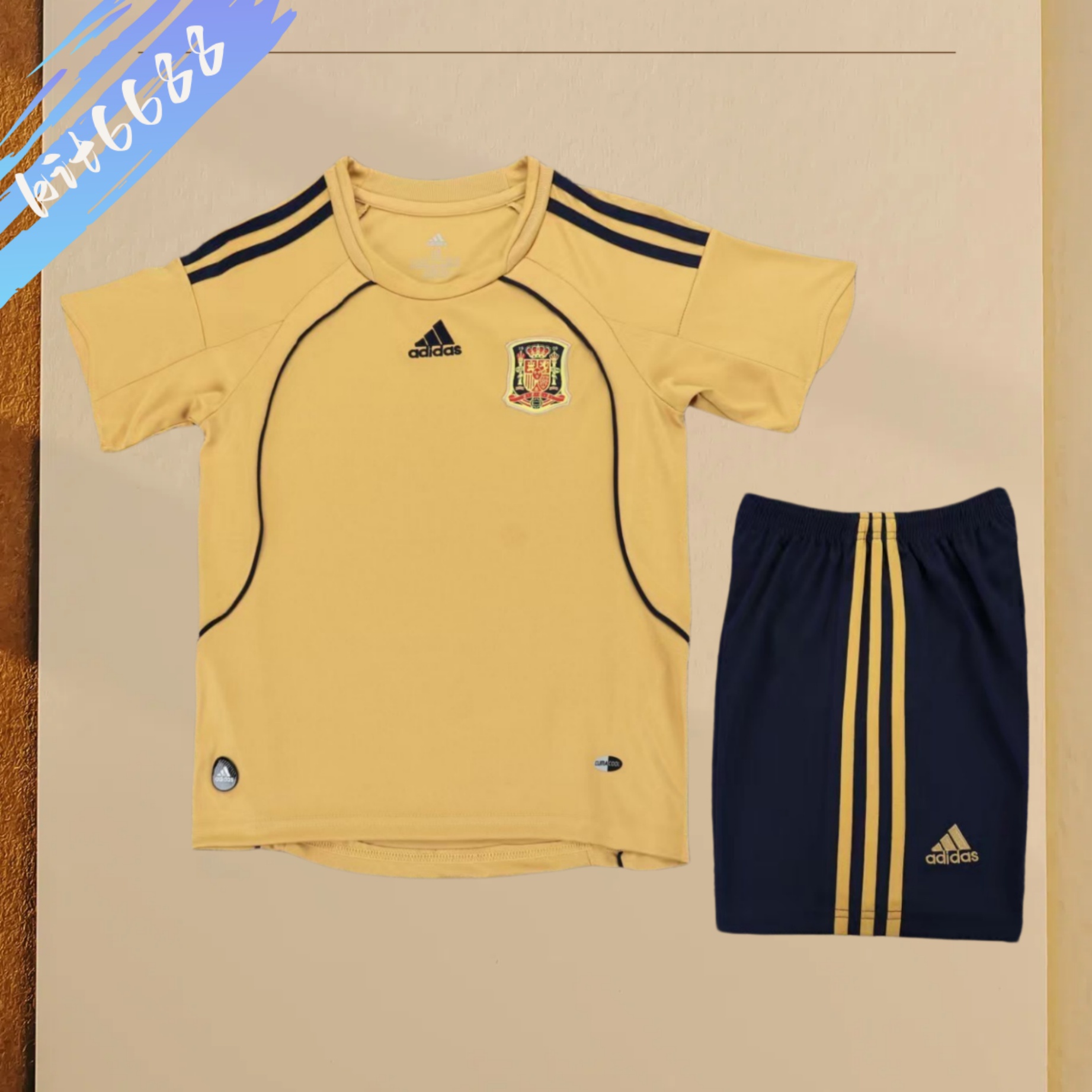 2008 Spain Away Retro Football Shirt  Kids Kit