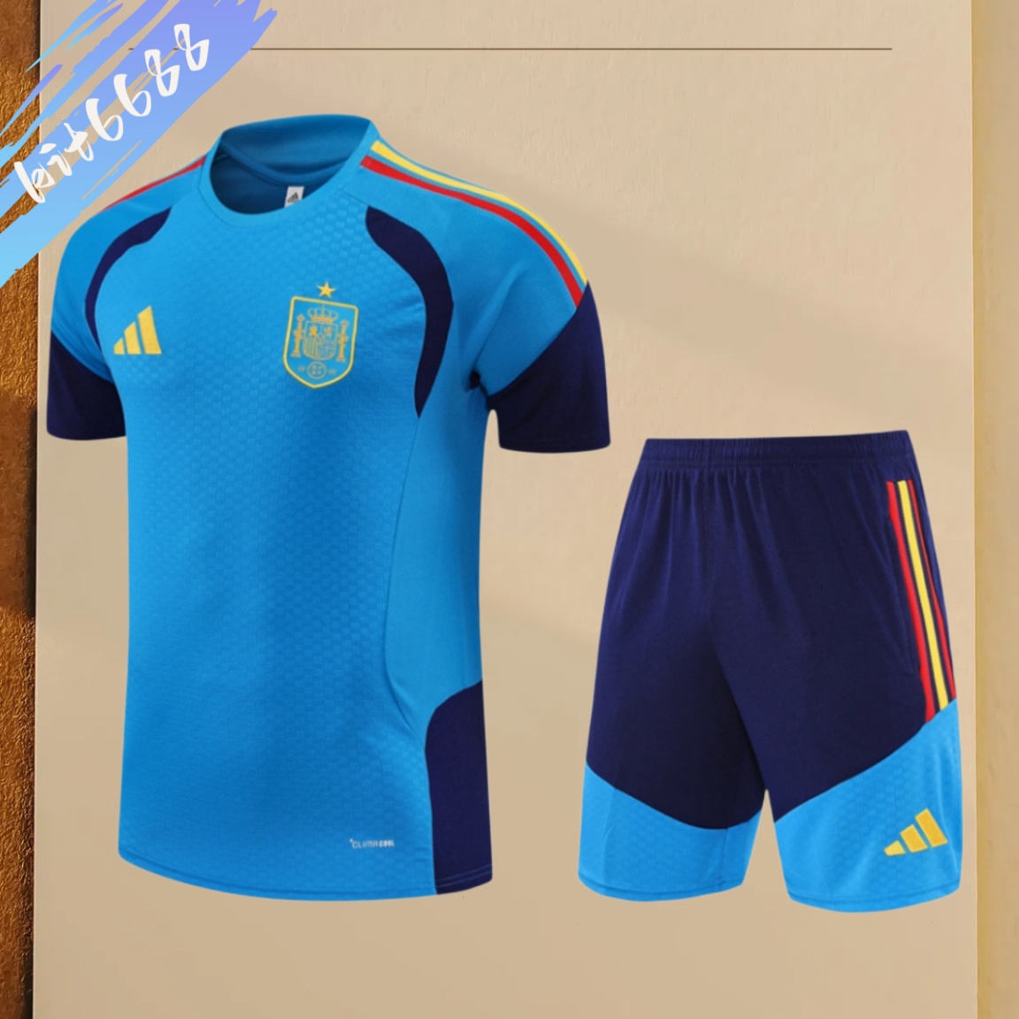 26/27 Spain Hu Lanse  Short Sleeve Training Wear ( Adult kit Kids )