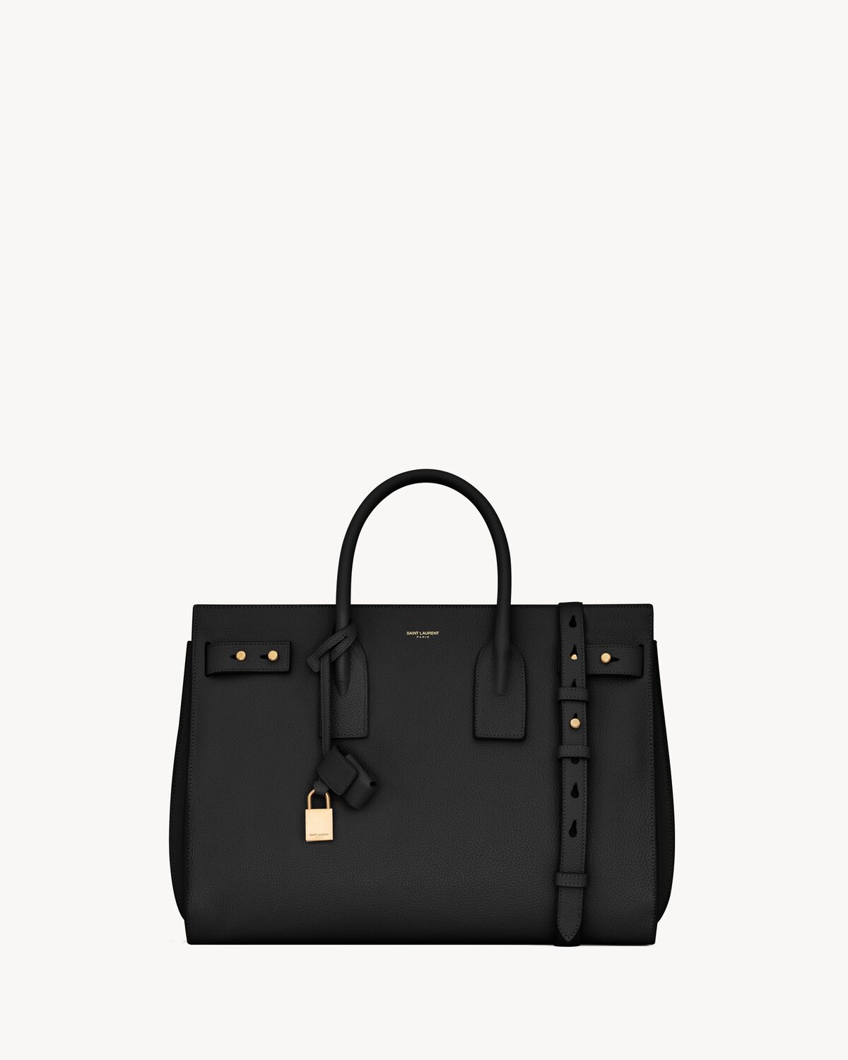 sac de jour in supple grained leather - medium BLACK