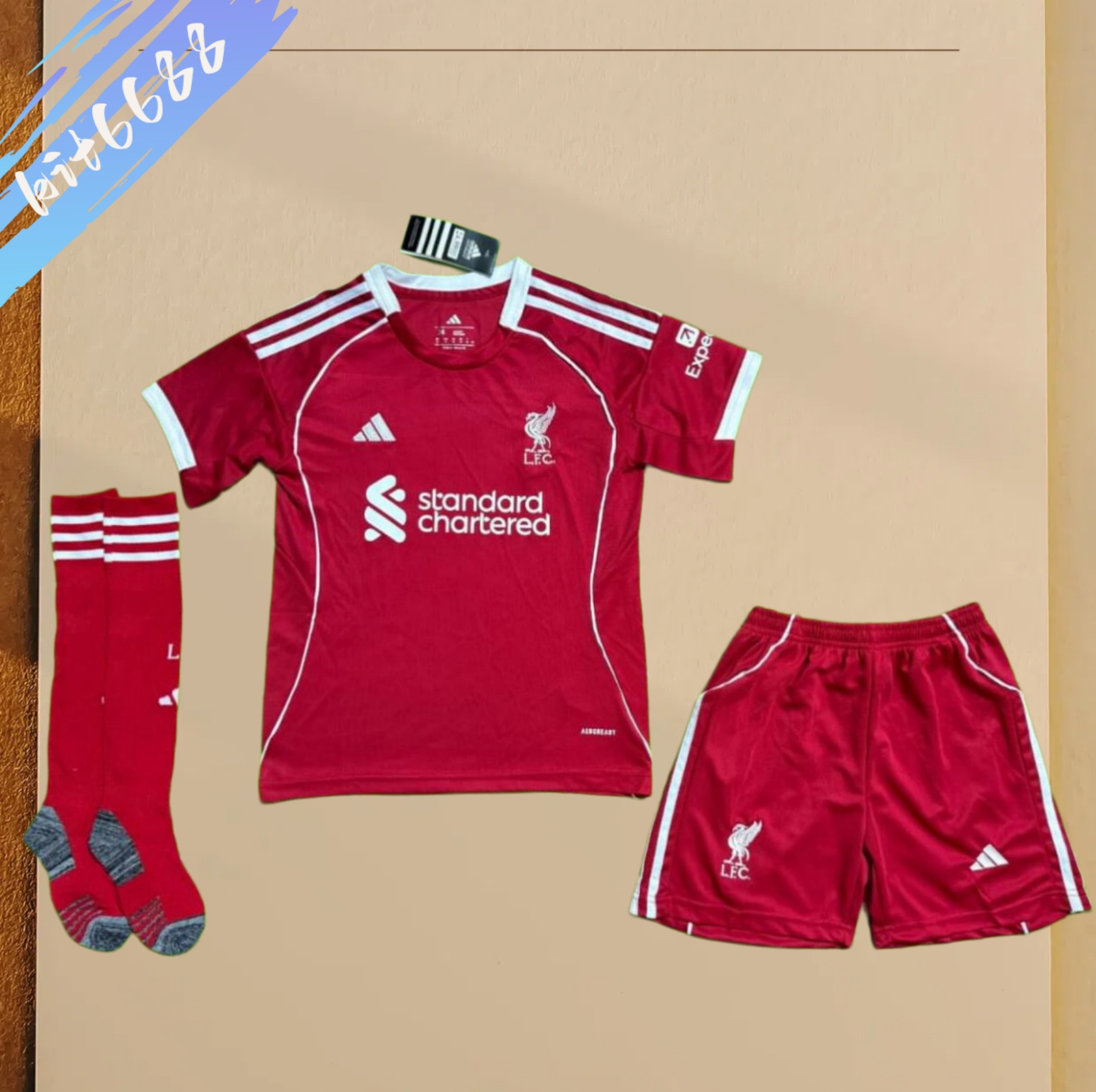 2025/2026 Liverpool Home Football Shirt (Adult Kids Kit socks)