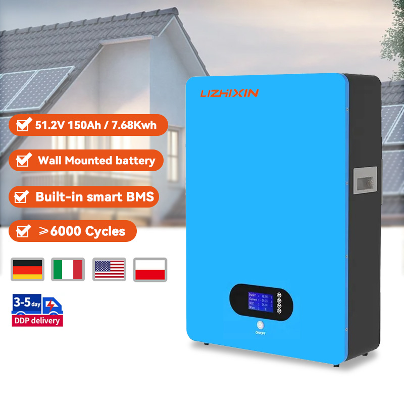 Wall-mounted 51.2v 150ah