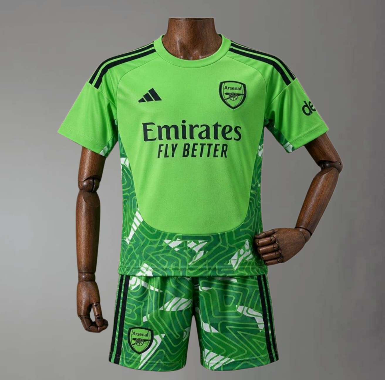 2026/2027 Arsenal Goalkeeper Neon Green/Dark Green Football Shirt (Adult Kids Kit socks)
