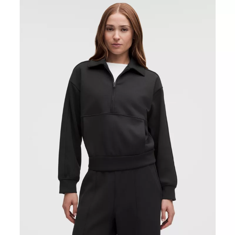 Smooth Spacer Relaxed Collared Half Zip