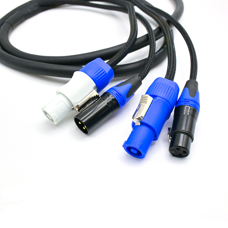 1m Powercon 3 Pin XLR DMX Combo Cable TR225-1-BLK