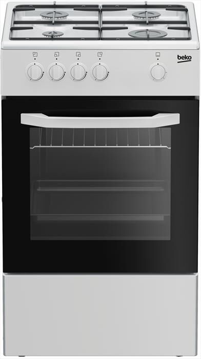 BEKO - Cucina a gas CSG42001FW-Nero, Bianco