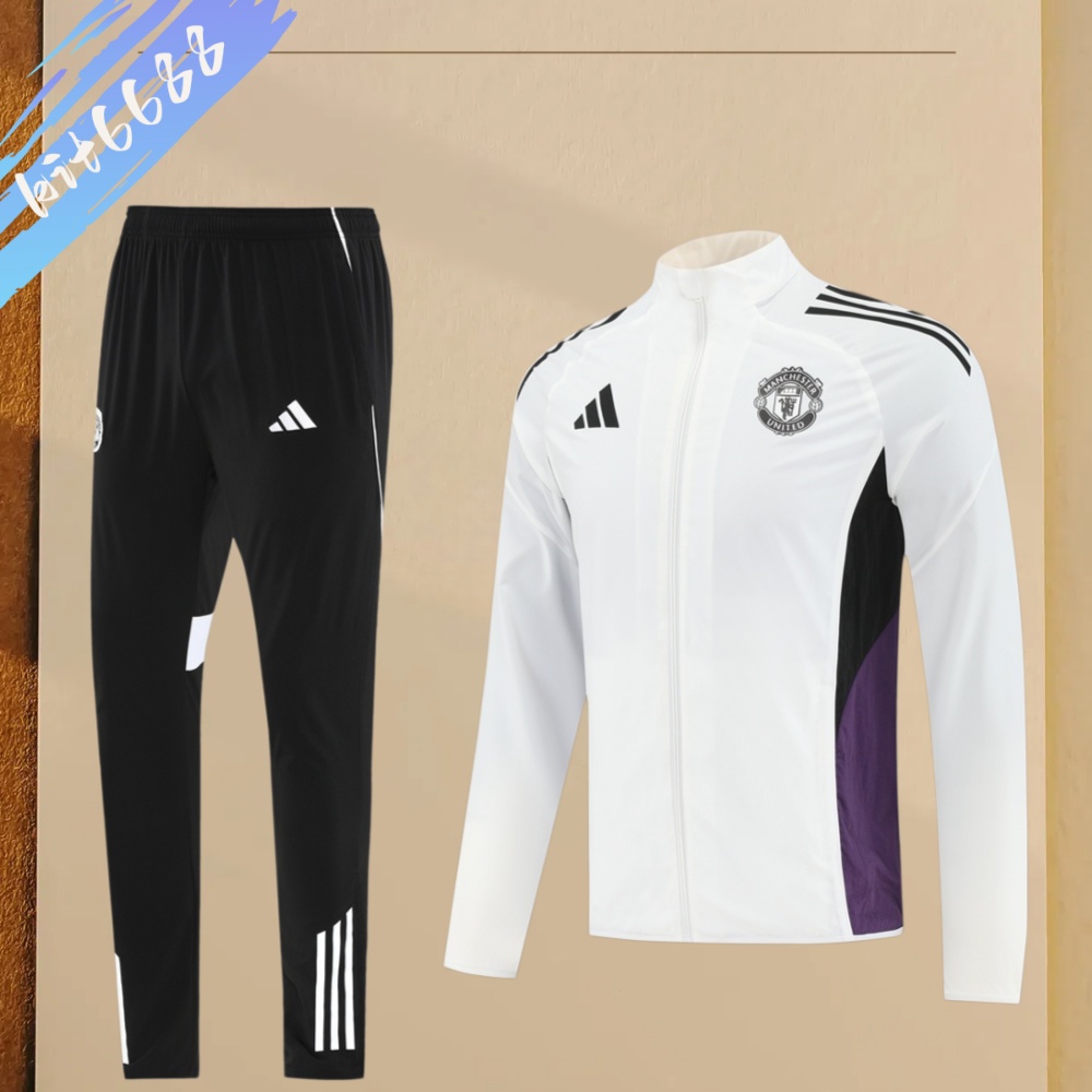 25/26 Manchester United hoodie Full Zipper Training Suit (Adult Set)