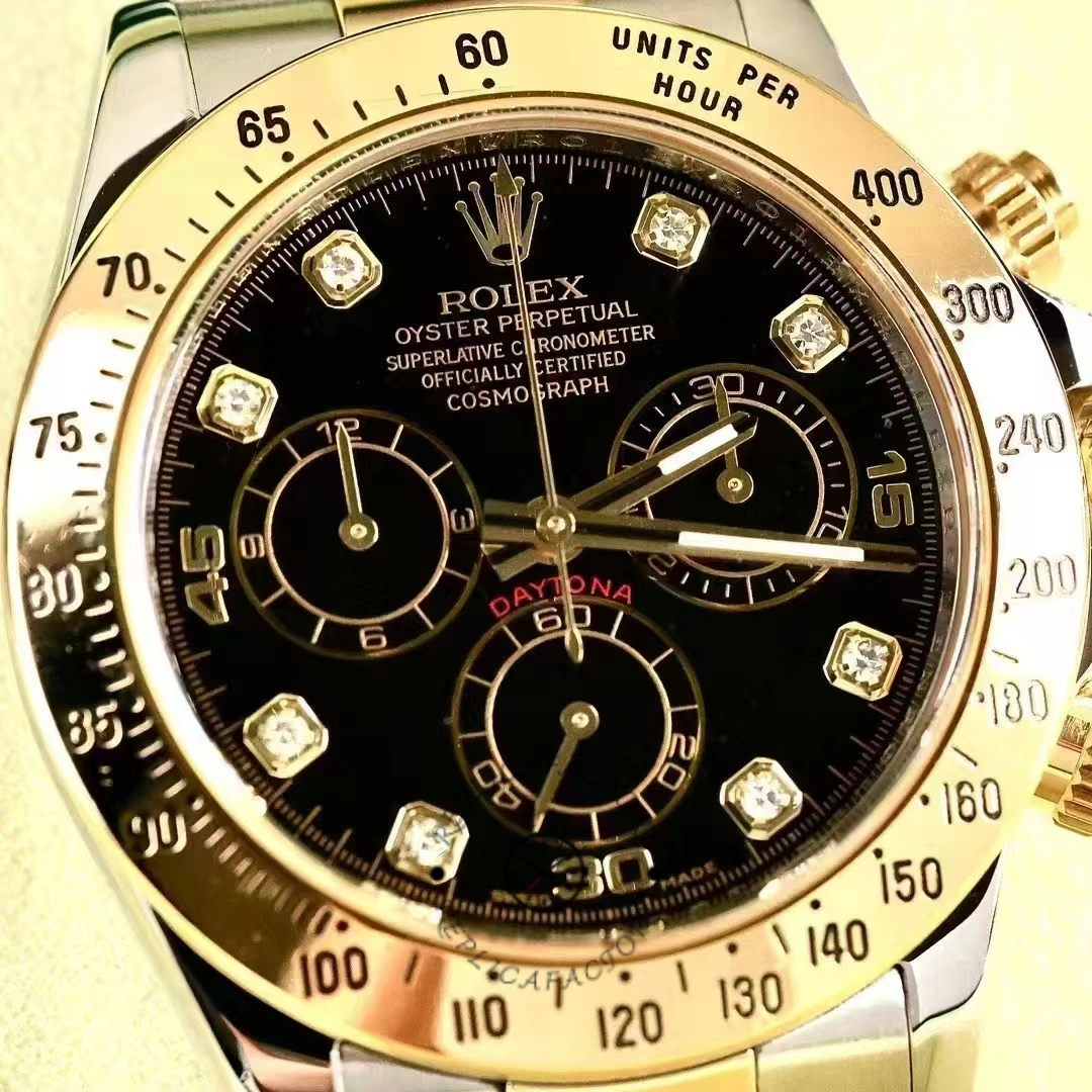 Rolex Daytona 116523 Stainless Steel Black Diamond Dial 40mm Mens Replica Watch