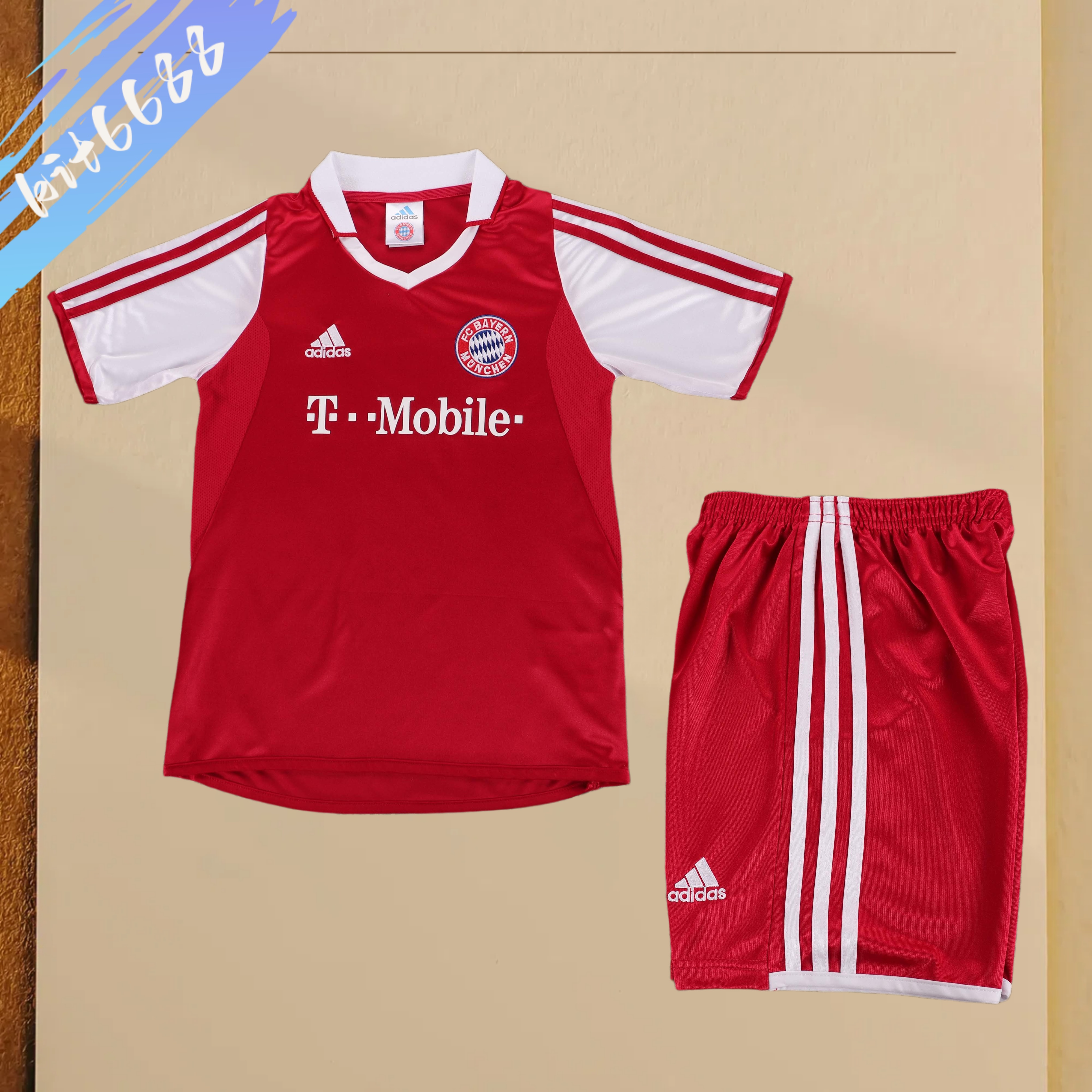 03/04 Bayern Munich home  Retro Football Shirt ( Kids Kit )