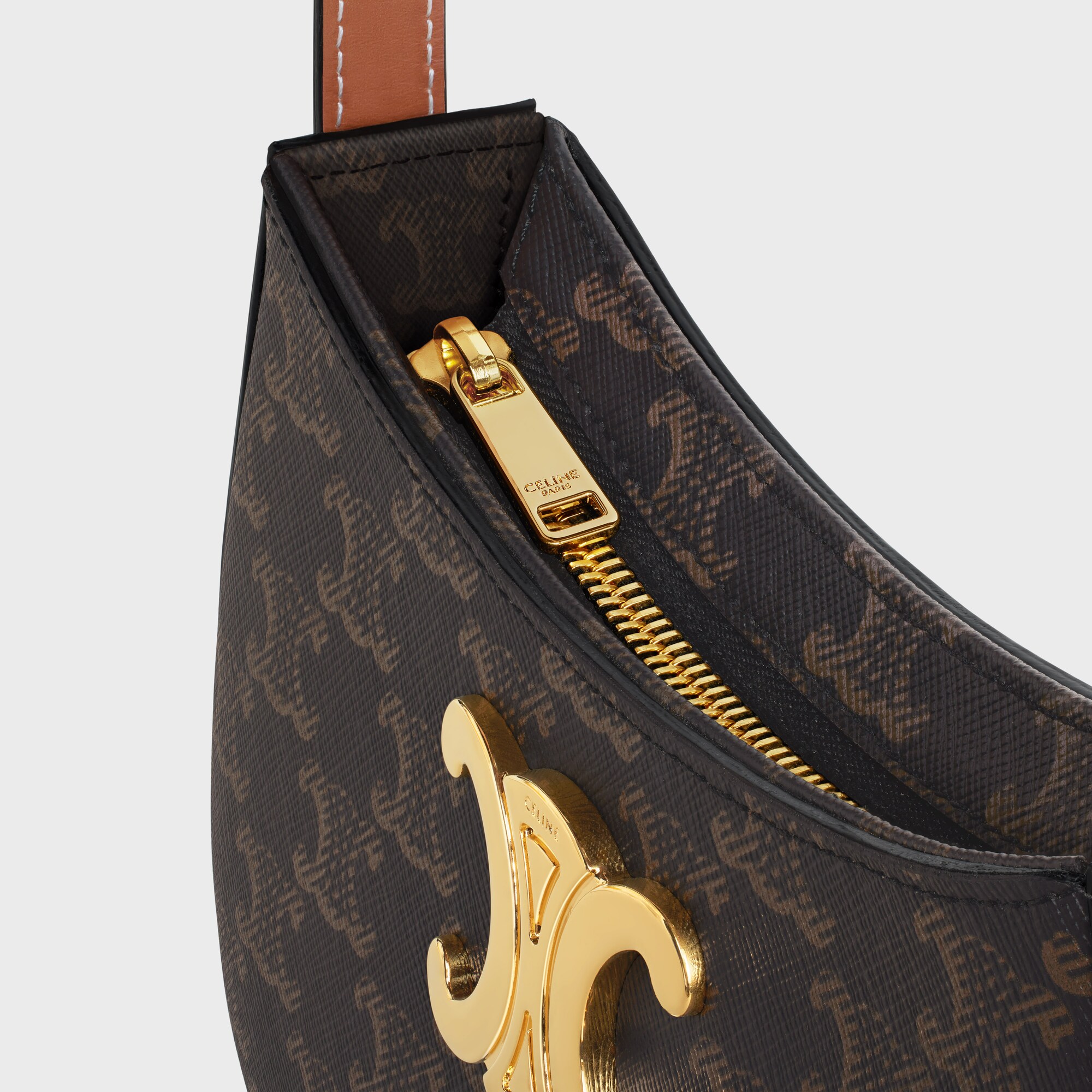 MEDIUM TILLY BAG IN Triomphe canvas and calfskin TAN