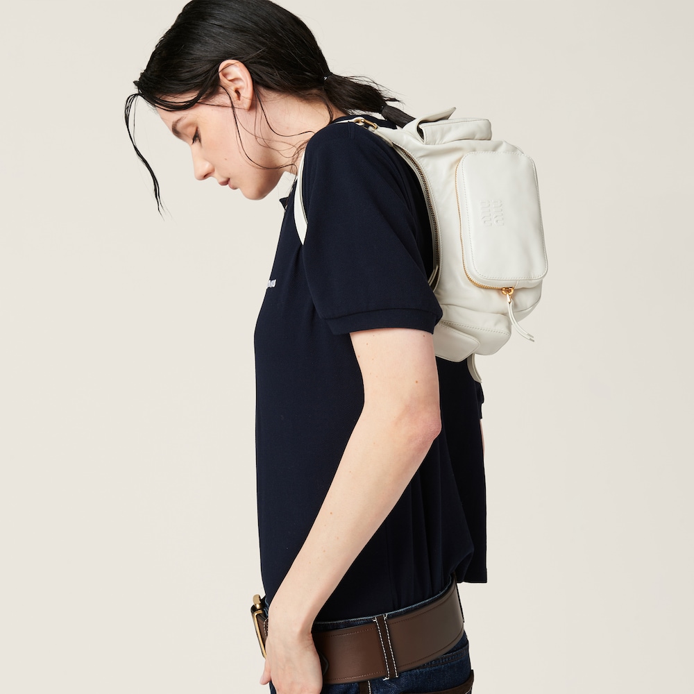 Nappa leather Pocket bag White