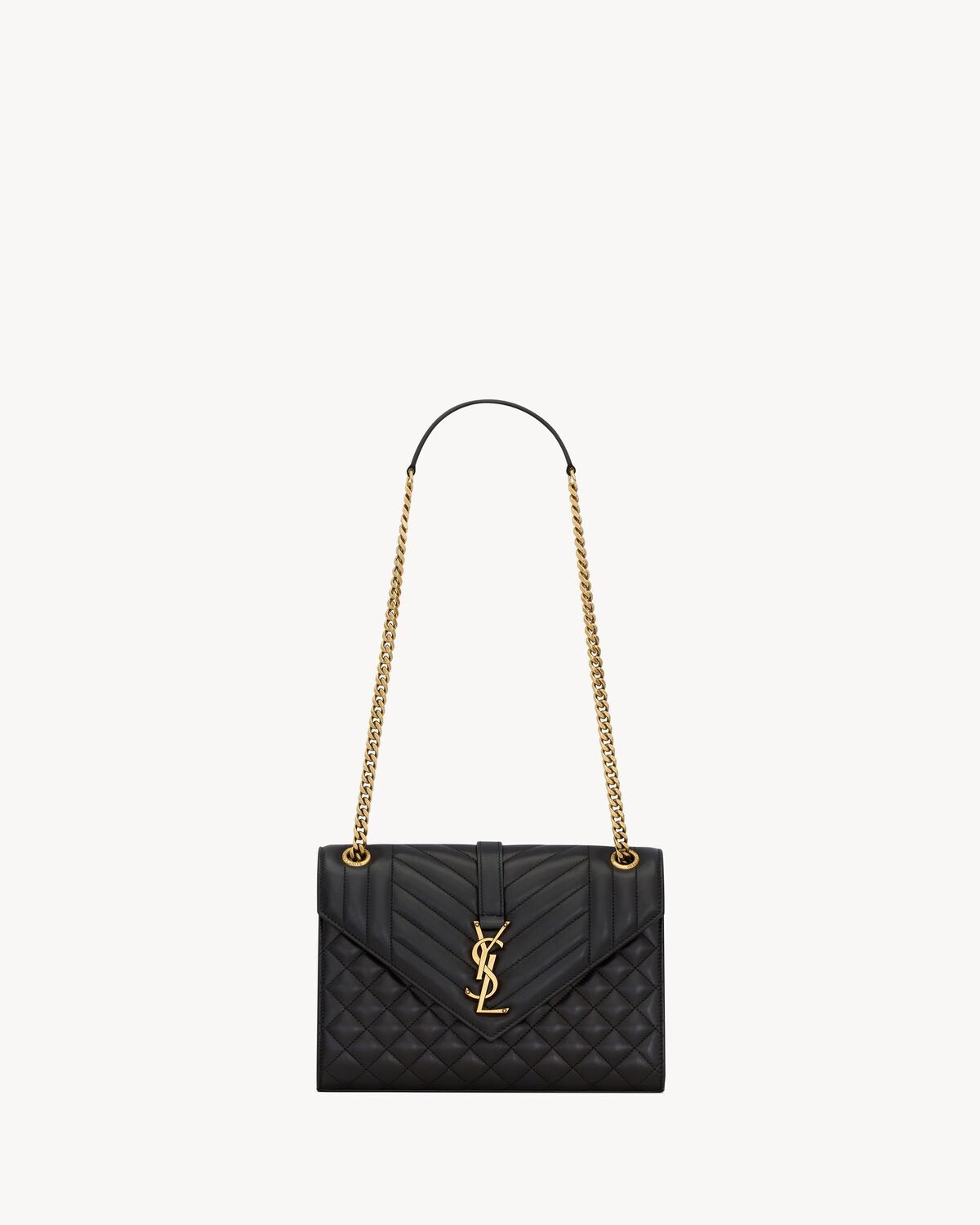 envelope medium in matelassé lambskin BLACK