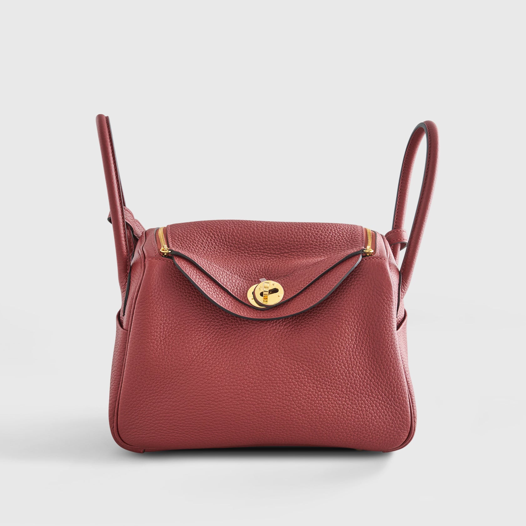 Hermès Lindy 26 Clemence Rouge H Gold Hardware