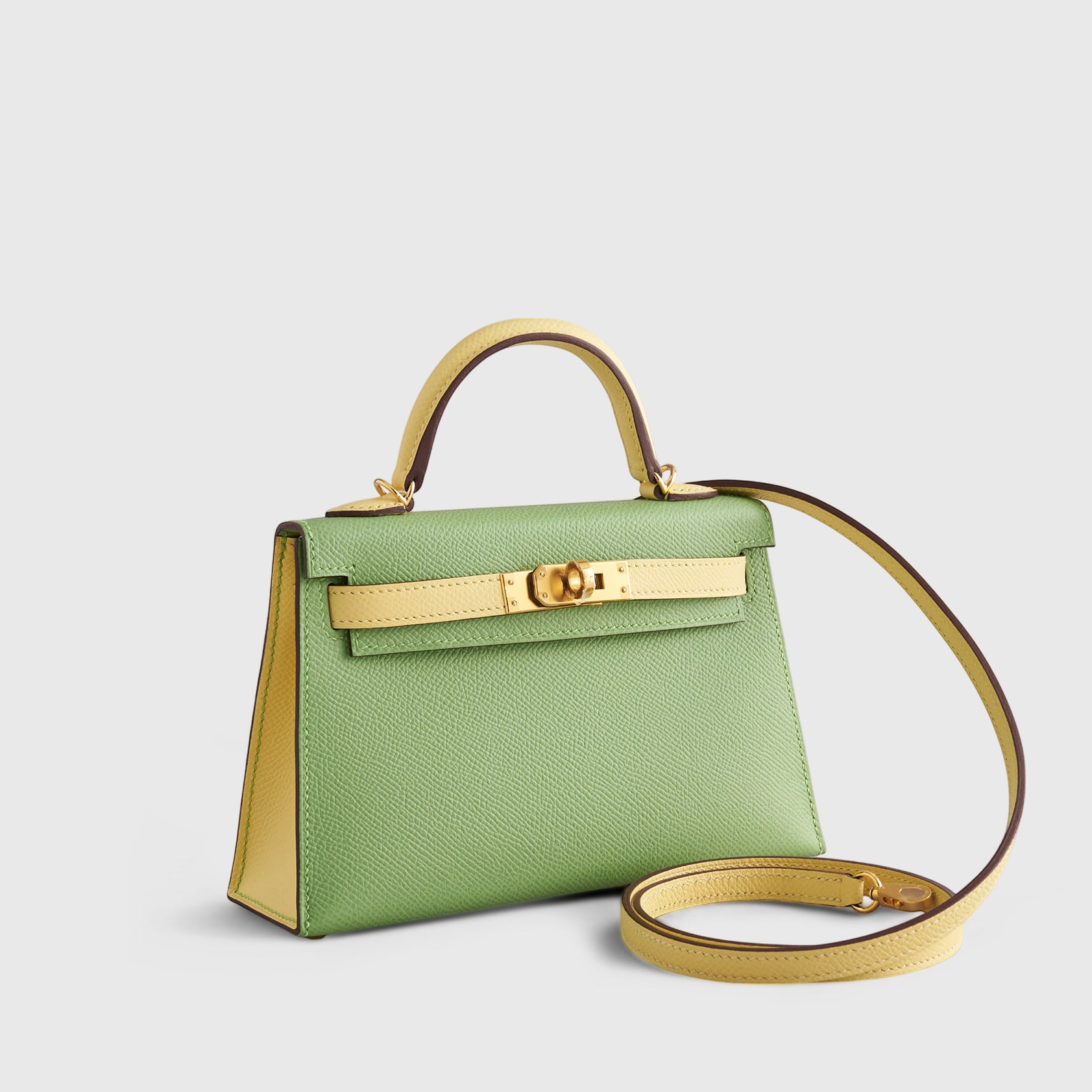 Hermès Kelly Mini Epsom Vert Criquet/Jaune Poussin Sellier HSS Gold Hardware