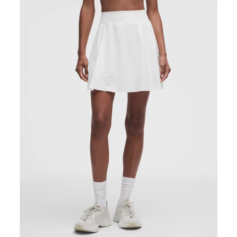 A-Line Side-Pleat Tennis Skirt Long