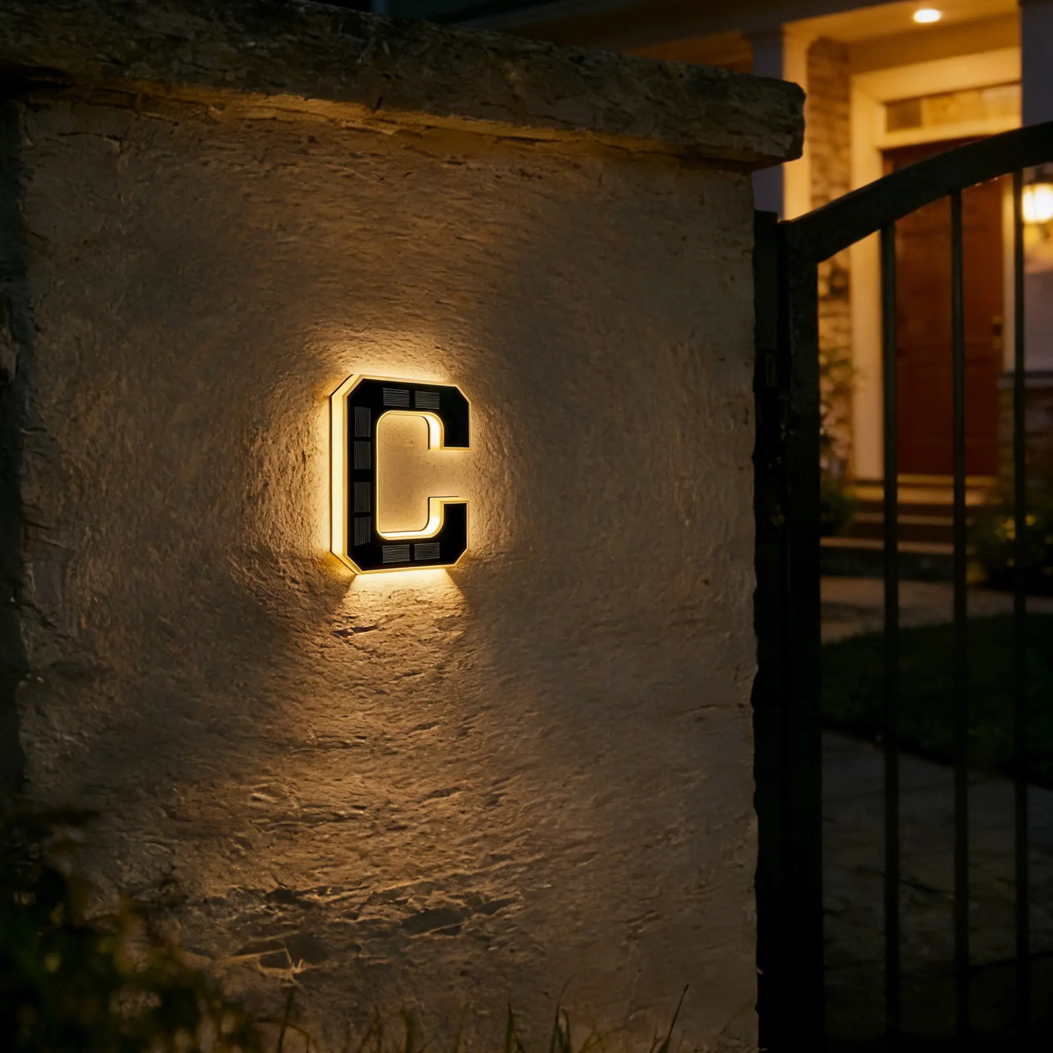9 Inch Solar Lighted House Numbers for Outside, Light Up Waterproof LED Address Numbers Signs for Houses, Large Personalized Illuminated Exterior Modern House Numbers Light