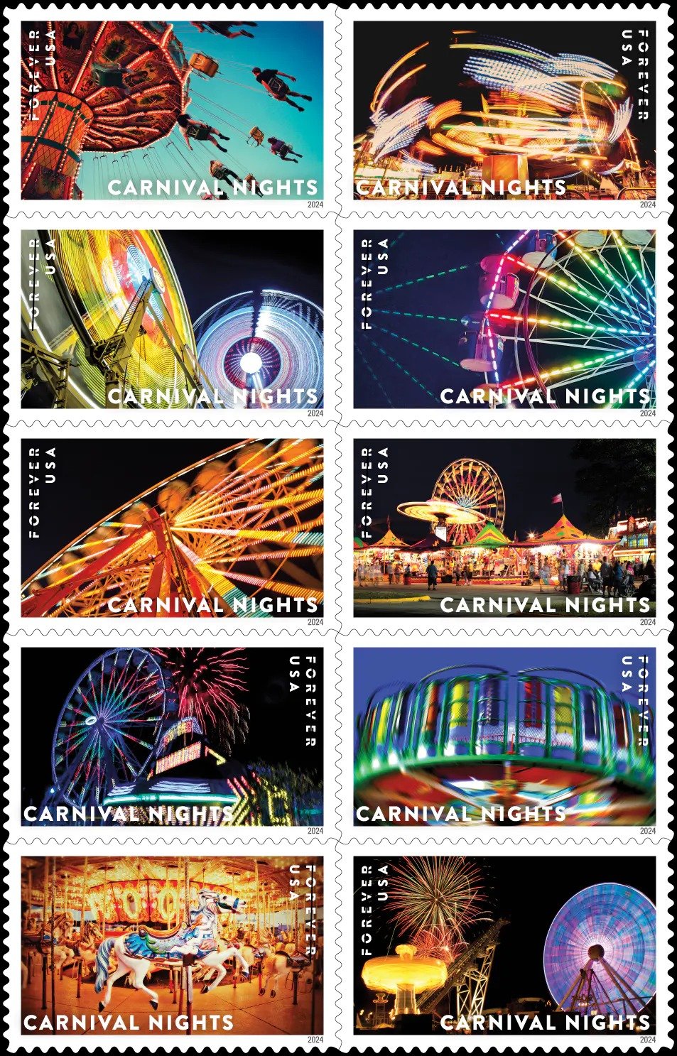 2024 Carnival Nights forever stamps