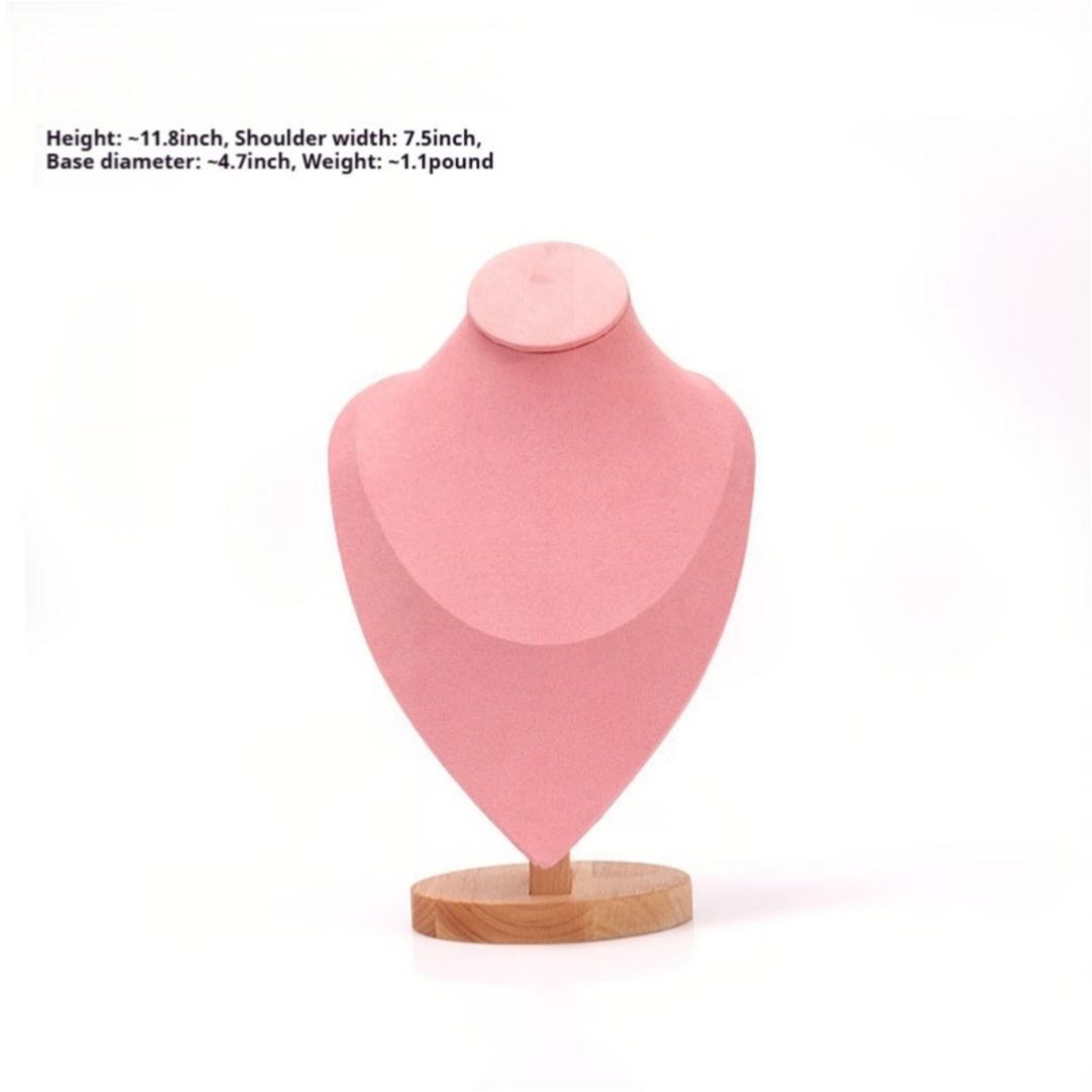 Solid Wood Necklace Display Stand Bracelet Pendant Jewelry Display Rack Mannequin Neck Counter Display Prop custom logo