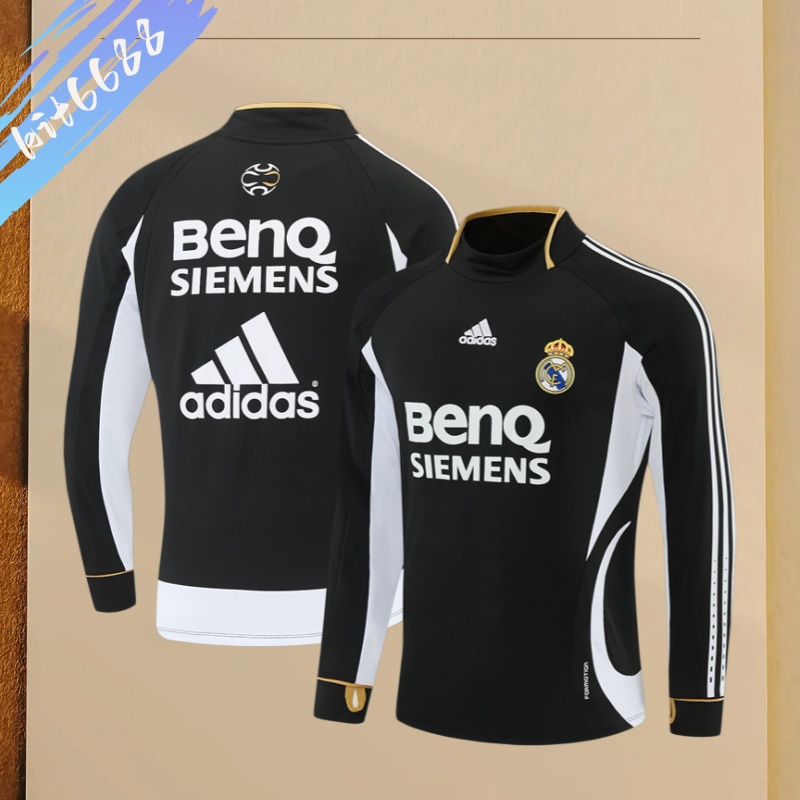 06/07 Real Madrid Retro Training Uniform Long- Sleeve Football Shirt