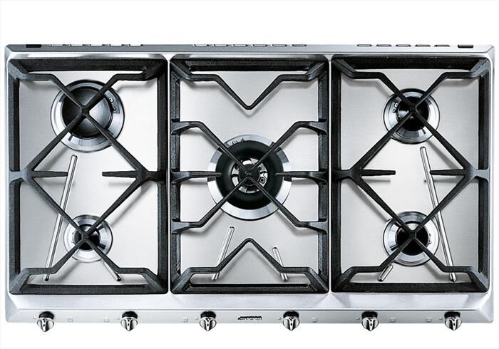 SMEG - Piano cottura a gas SRV596GH5 5 fuochi 88,5cm-Inox