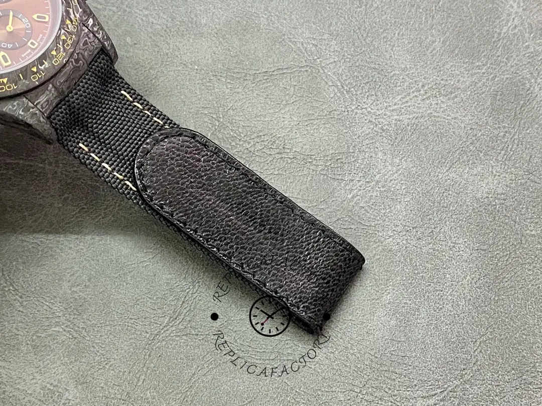 Rolex Daytona 40mm DIW Carbon Case Chocolate Dial Nylon Strap Mens Watch