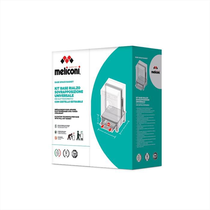 MELICONI - BASE SPACE BASKET-Struttura bianca, ripiano grig