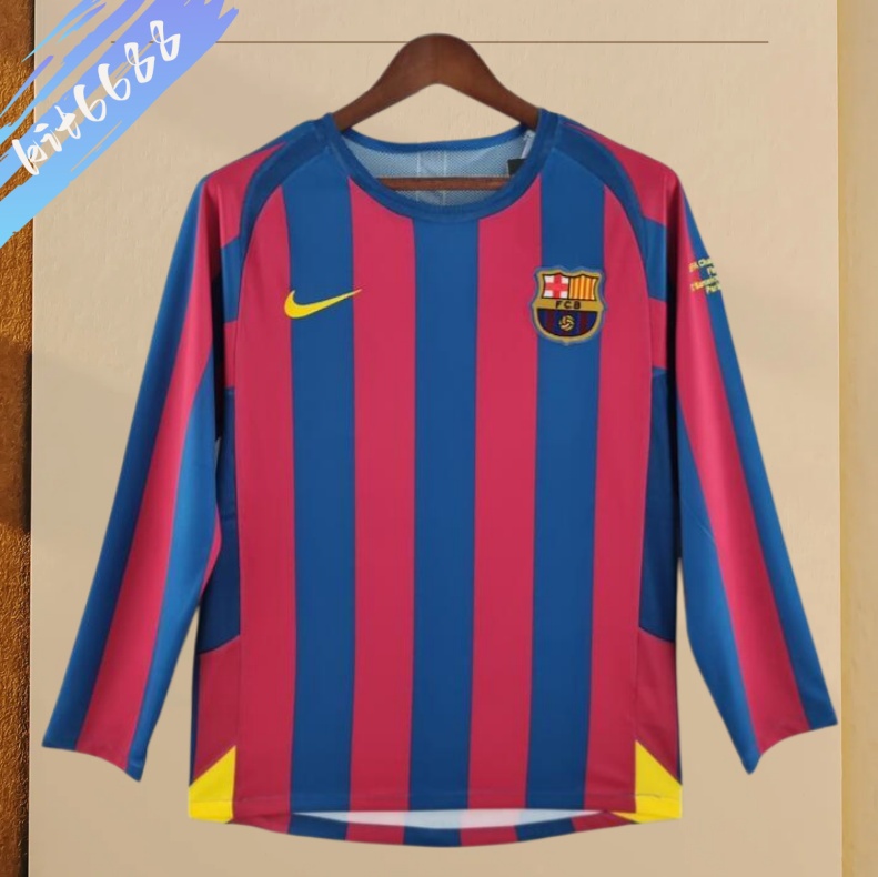 2005/2006 Barcelona Home long sleeves Retro Football Shirt