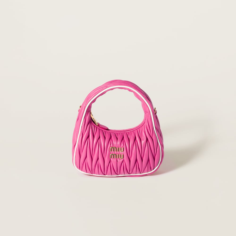 Wander matelassé nappa leather bag Fuchsia/White