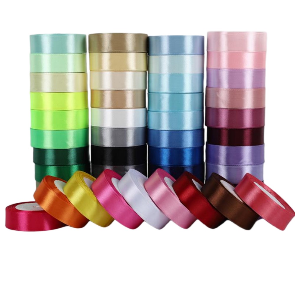 Polyester Jacquard Woven Ribbon, Cake Packaging Silk Ribbon, Bow Balloon Color Ribbon, Wedding Gift Box Decorative Satin Ribbon, Factory Bulk Wholesale