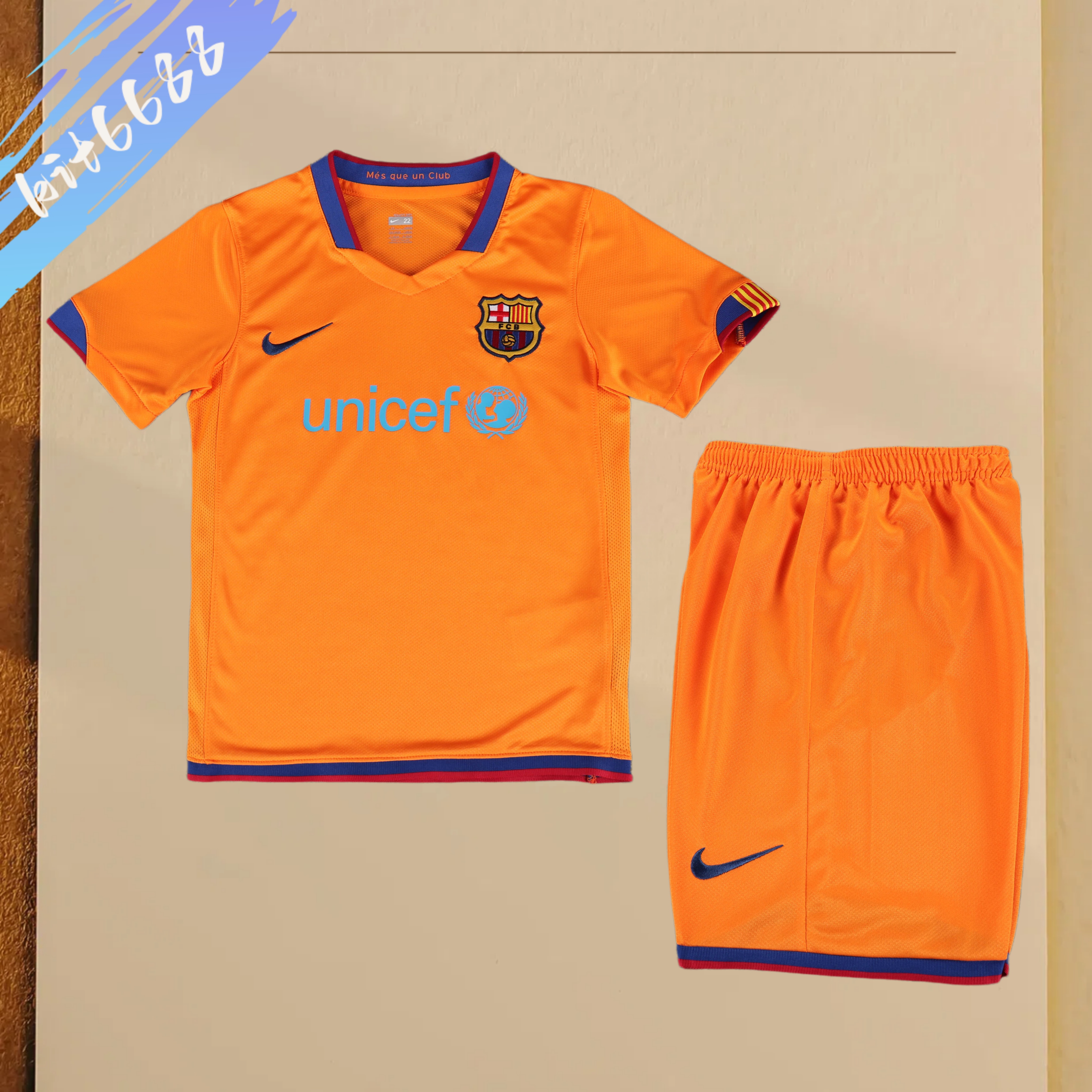 2006/2007 Barcelona Away Retro Kids Kit(Kids Kit)
