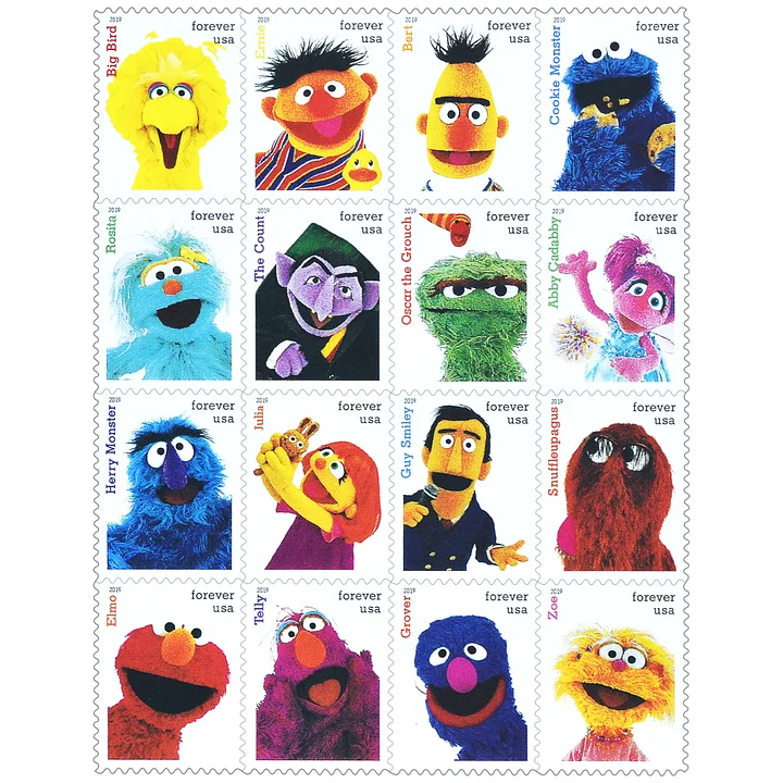 🎁[US Free Shipping]2019 Sesame Street - 5 Sheets / 80 Pcs