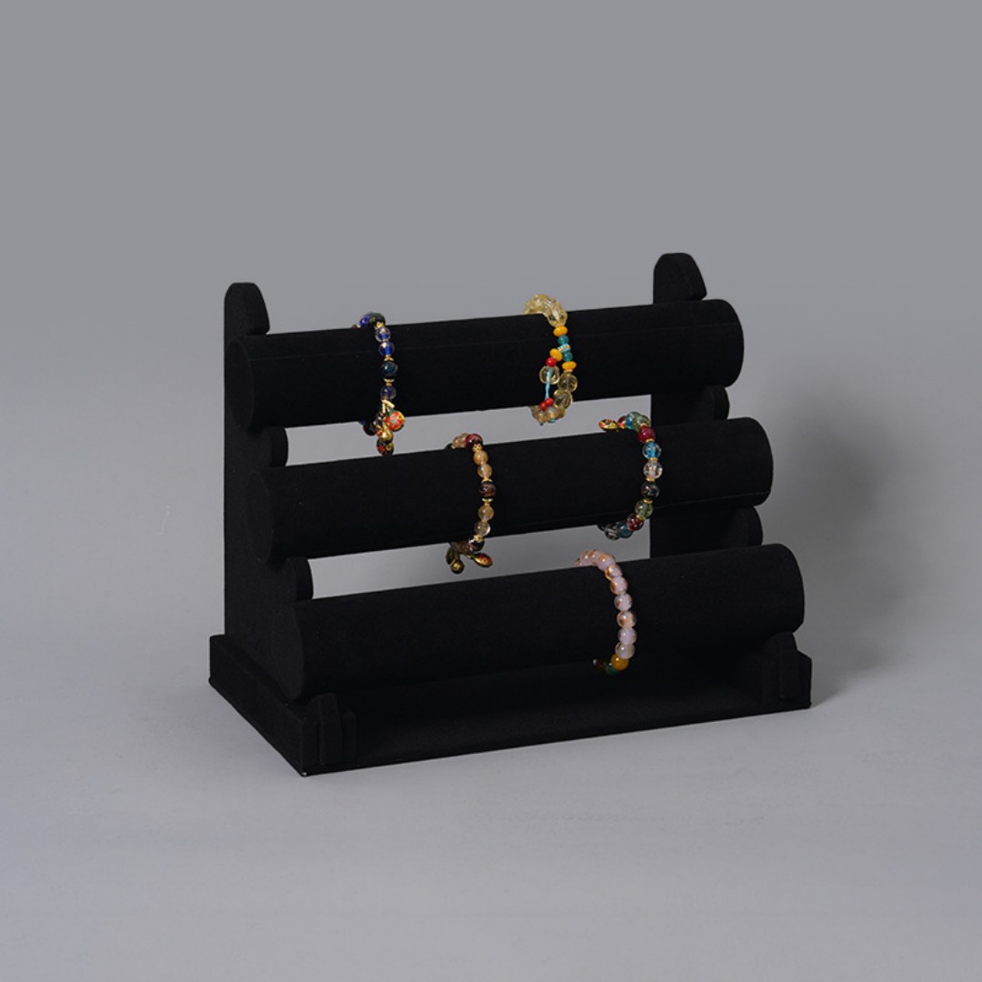Three-Tier Bracelet Holder & Necklace Display Stand Jewelry Storage for Home Use Hanging Bracelet Display Three-Tier Display Stand for Hair Ties & Accessories custom logo