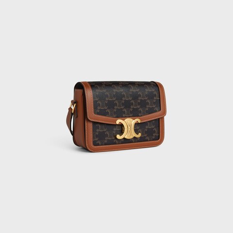 TEEN TRIOMPHE BAG IN Triomphe Canvas and Calfskin Tan