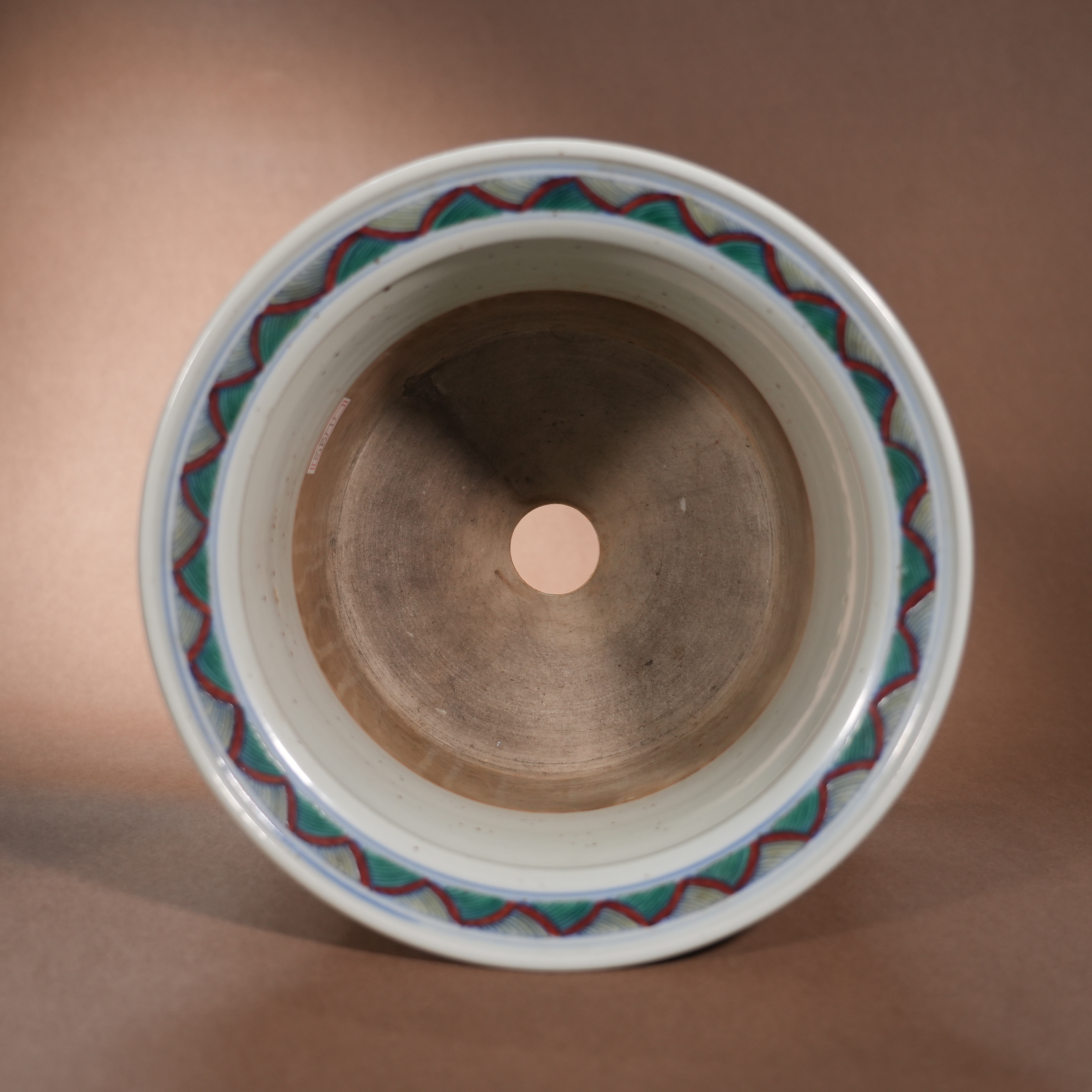 Chinese Doucai Porcelain Flower Pot with Lingxian Zhushou Motifs