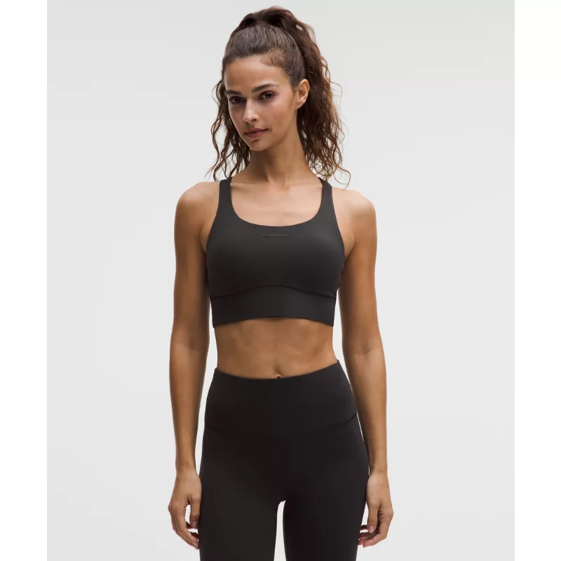 lululemon Energy Longline Bra Medium Support B-D Cups Evolve Wordmark