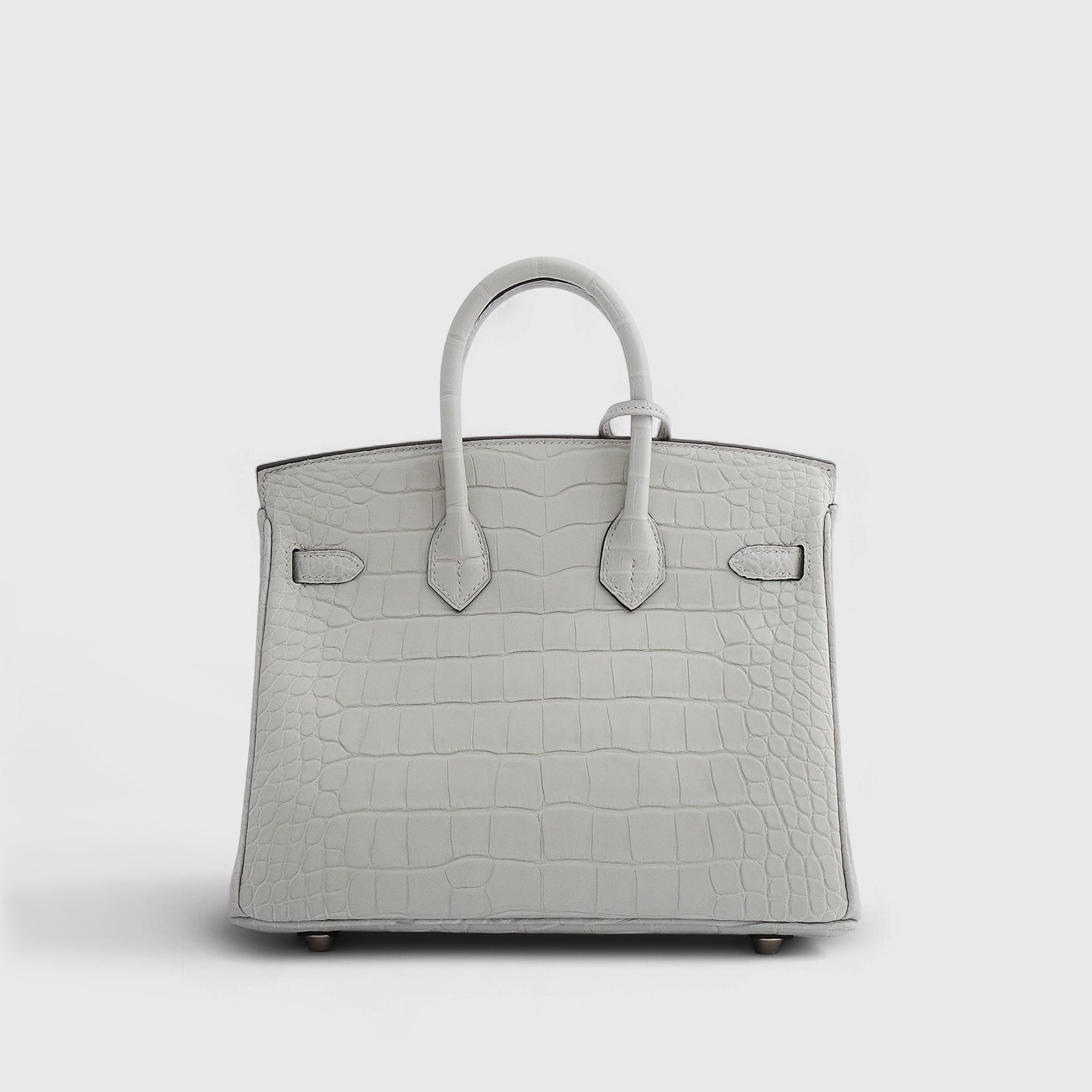 Hermès Birkin 25 Alligator Gris Neve Gold Hardware Matte