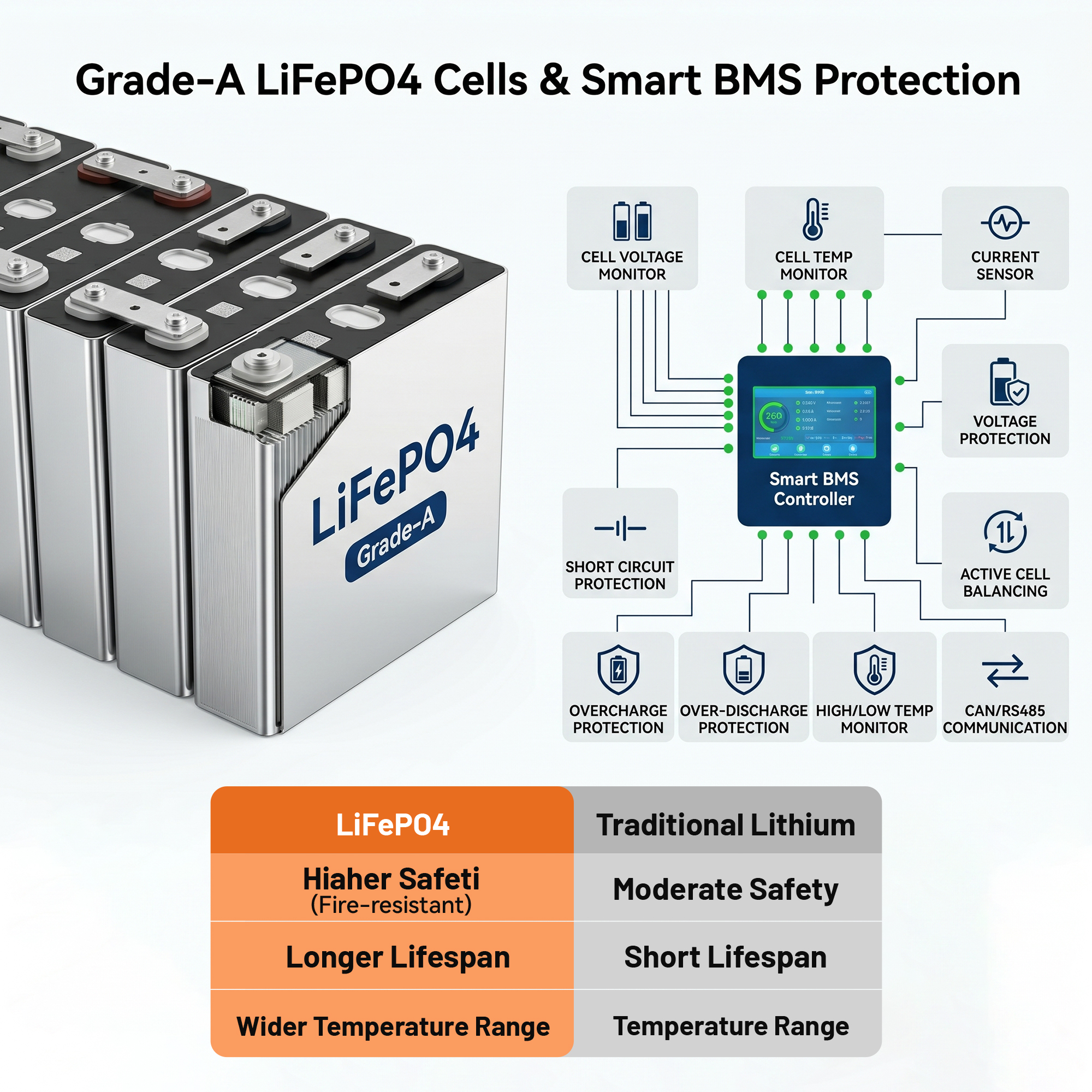 51.2V 400Ah 20.48KWH Floor standing Battery