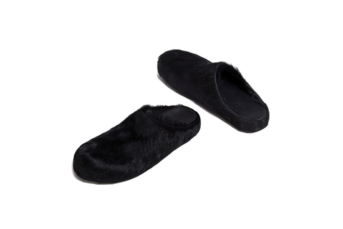 Marni Long hair Calfskin Fussbett Sabot Black SBMR000600P412200N99